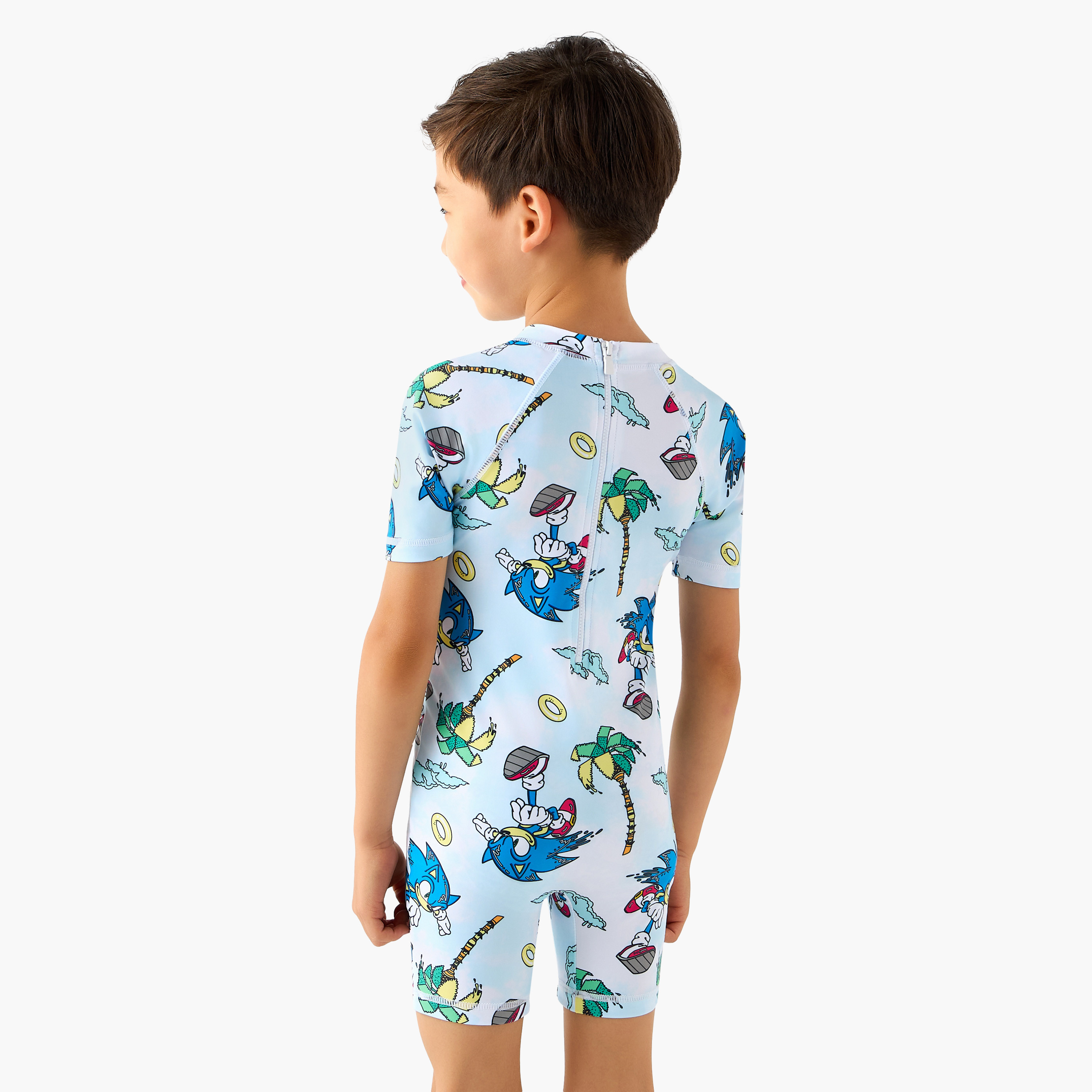 Boys Sonic the Hedgehog Print Swimsuit-boys-clothing-swimwear-image-3