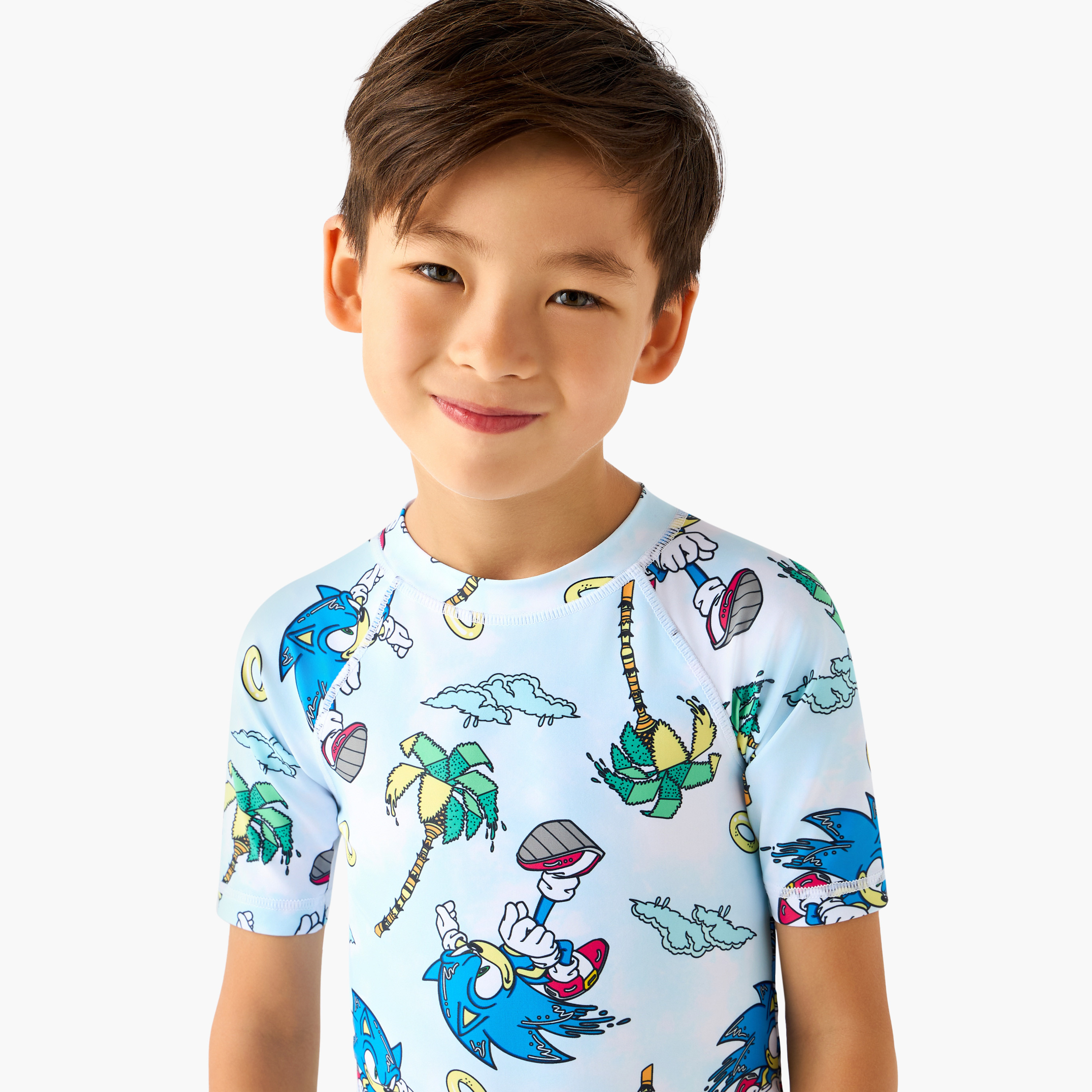 Boys Sonic the Hedgehog Print Swimsuit-boys-clothing-swimwear-image-4