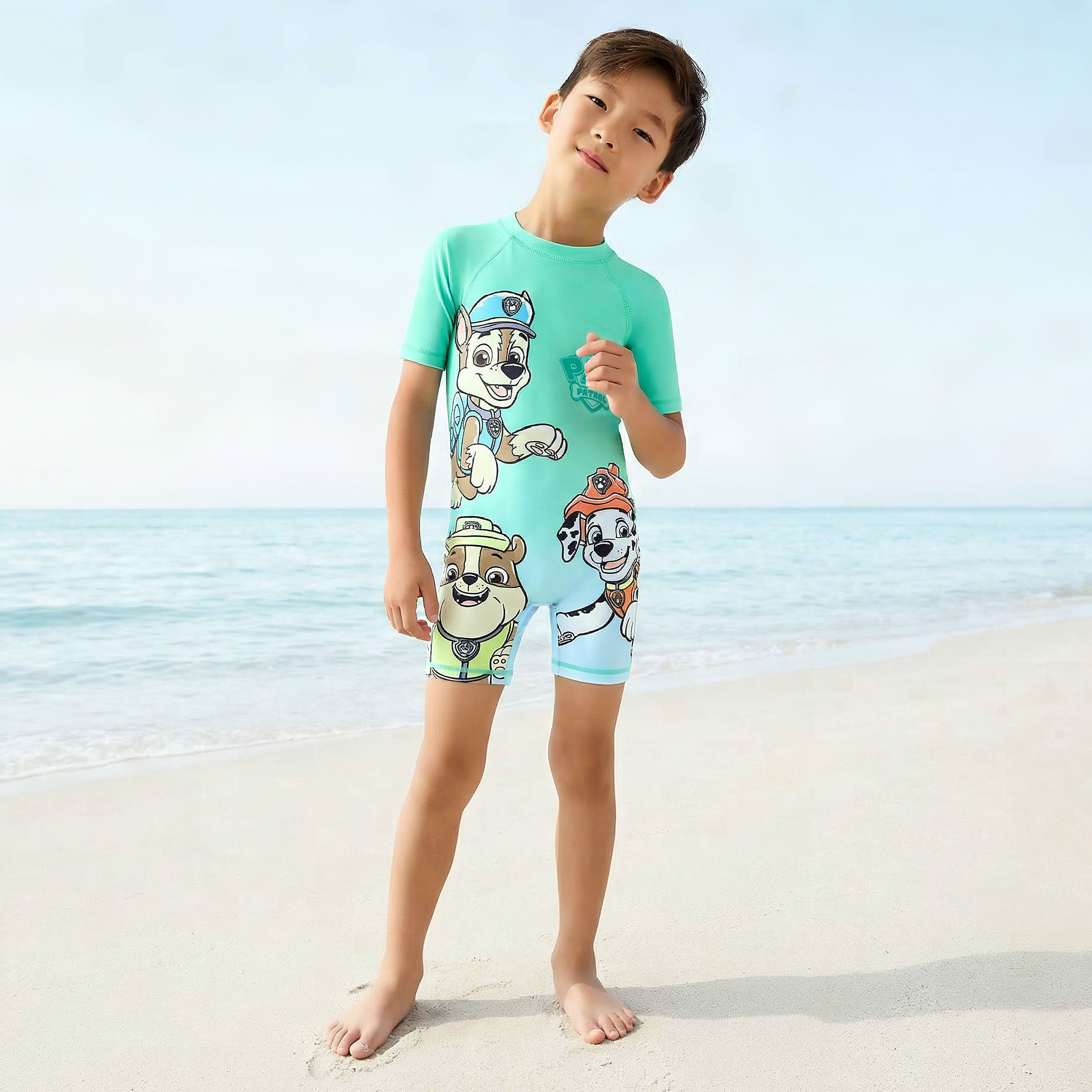 Boys Paw Patrol Print Swimsuit-boys-clothing-swimwear-image-1