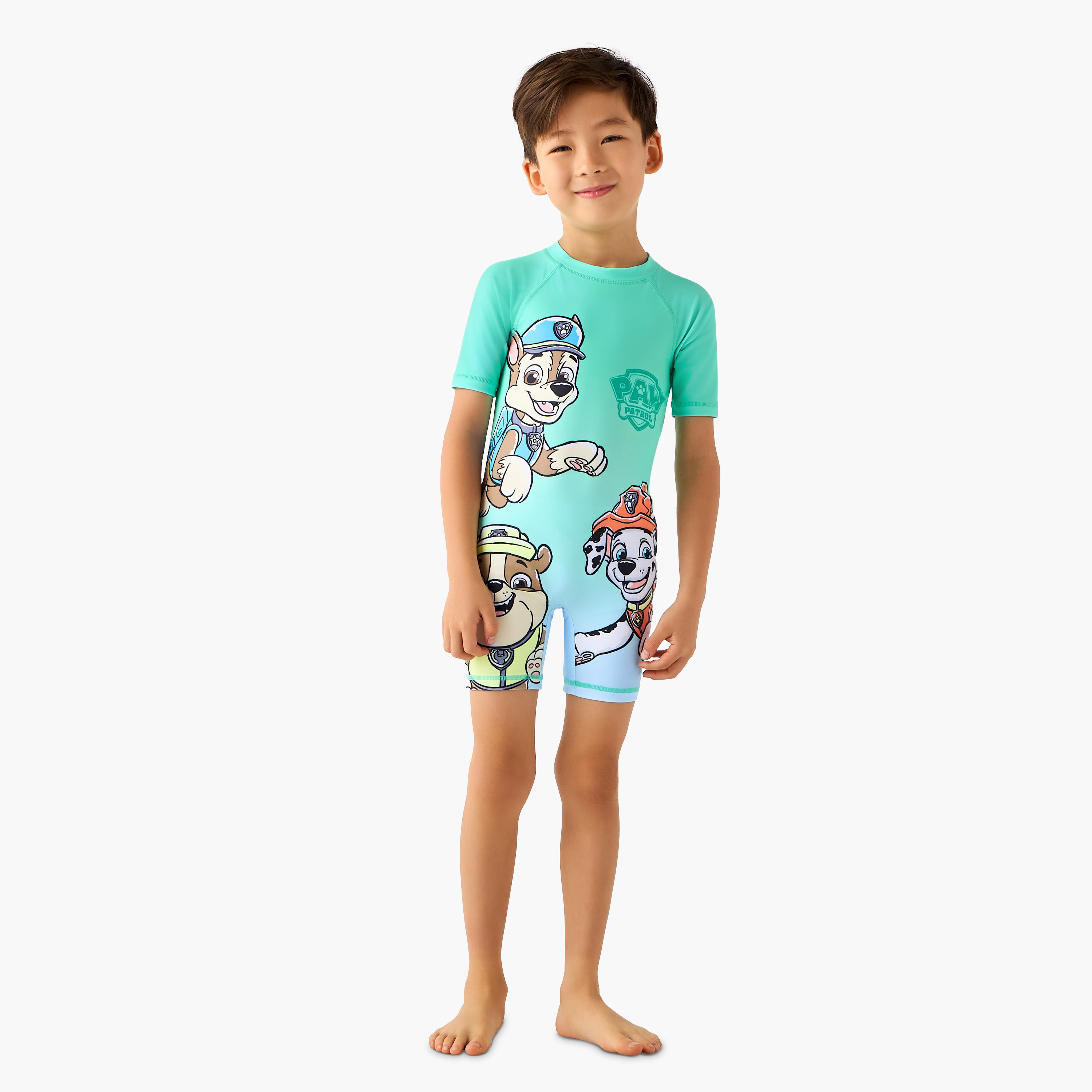 Boys Paw Patrol Print Swimsuit-boys-clothing-swimwear-image-2