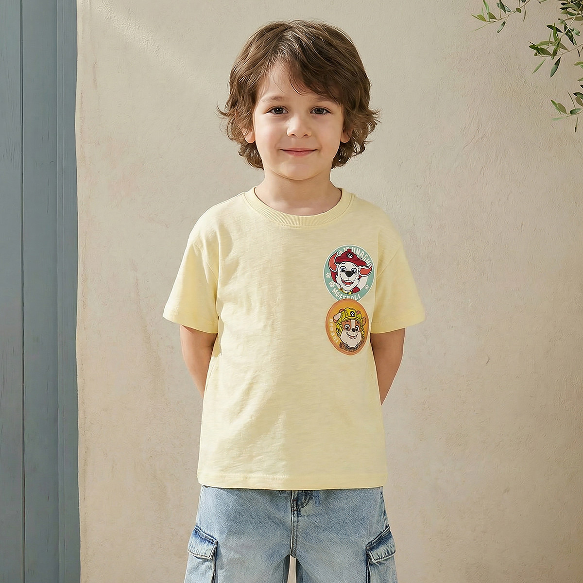 Crew Neck Short Sleeves T-shirt with PAW Patrol Print-boys-clothing-tshirtsandpolos-image-1