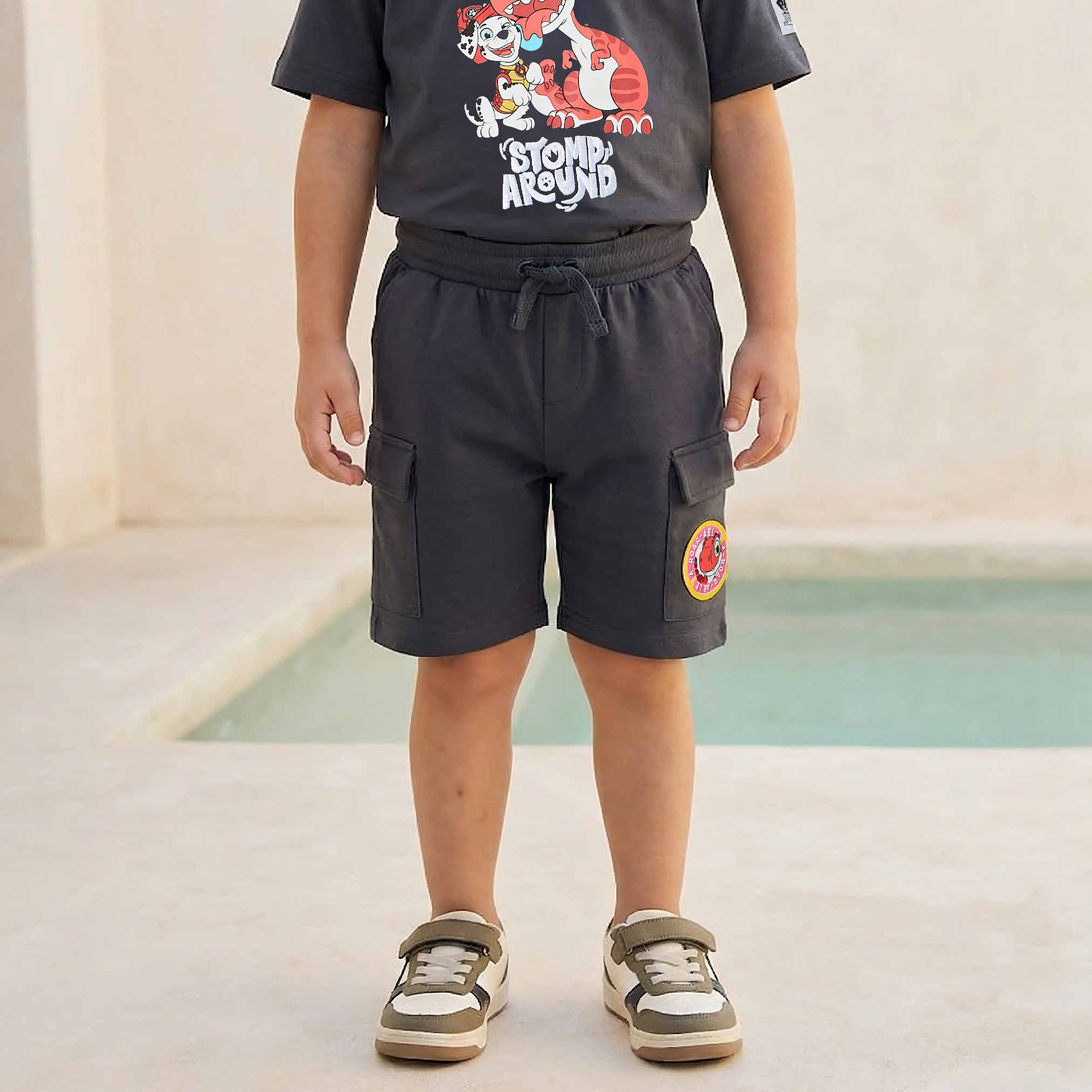 Crew Neck Short Sleeve T-shirt and Shorts Set with PAW Patrol Print-baby-boys-clothing-setsandcoords-image-4