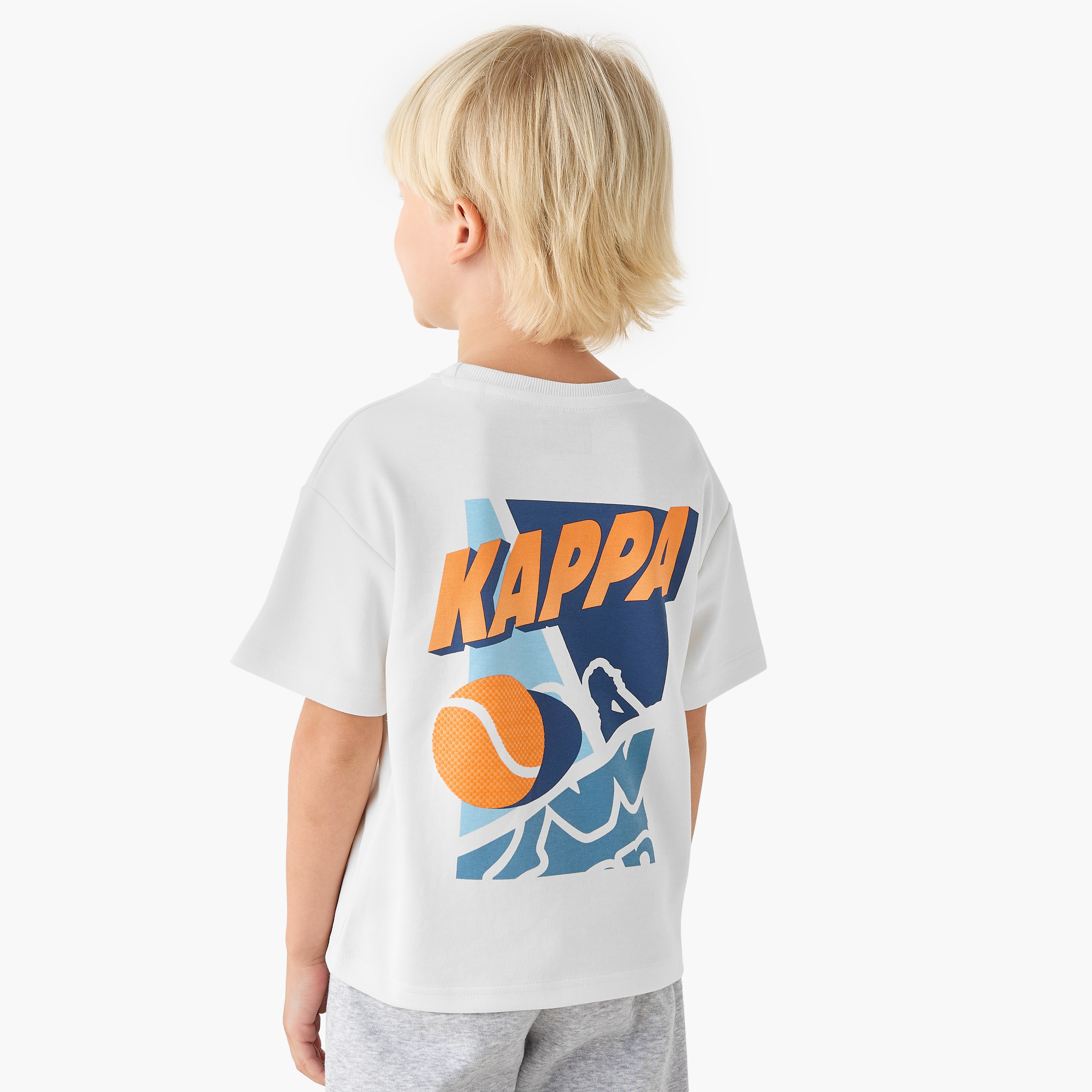 تيشيرت بطبعات جرافيك وياقة مستديرة وأكمام قصيرة من كابا-boys-clothing-sportswear-tops-image-5