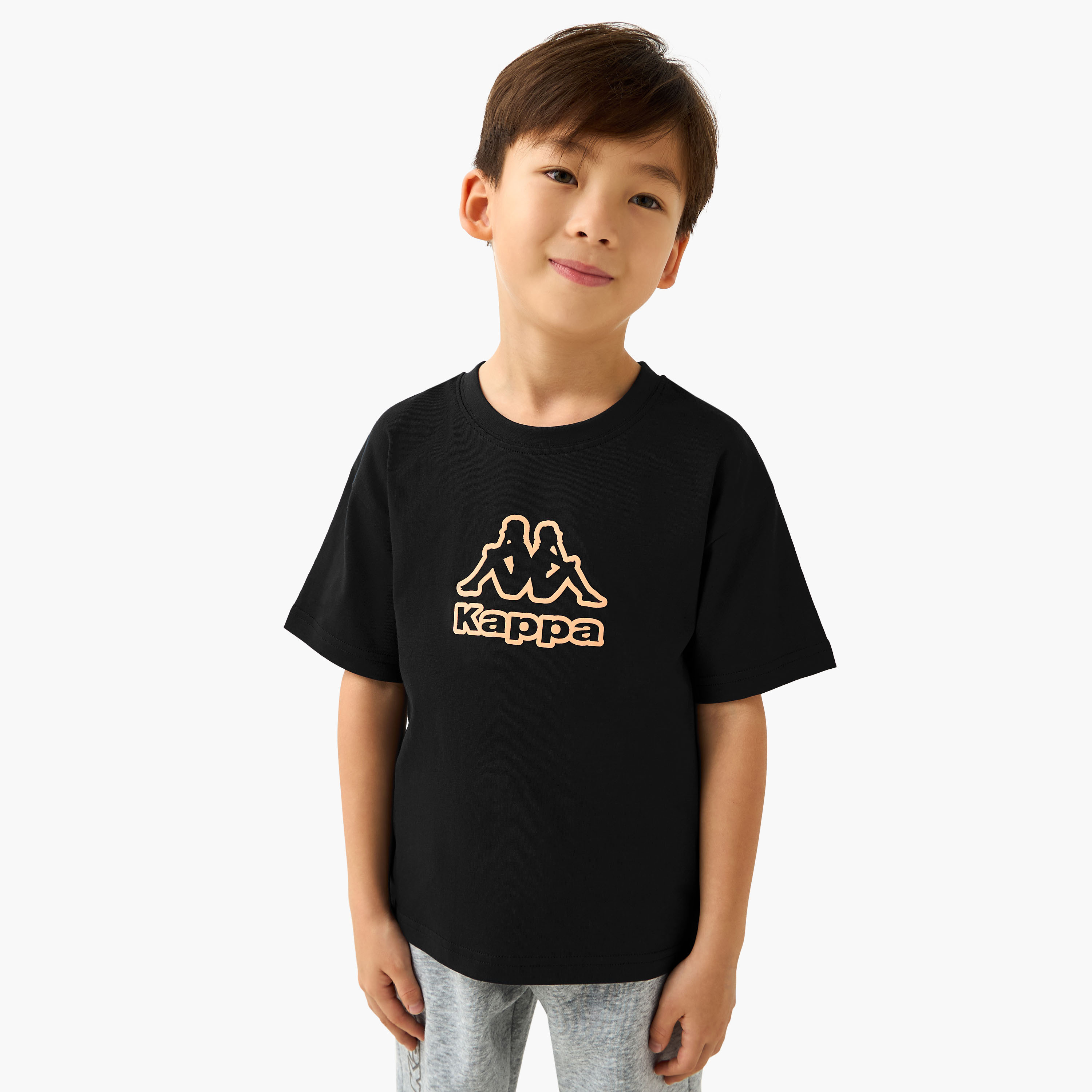 Kappa Crew Neck Short Sleeve T-shirt with Logo Print-boys-clothing-tshirtsandpolos-image-1