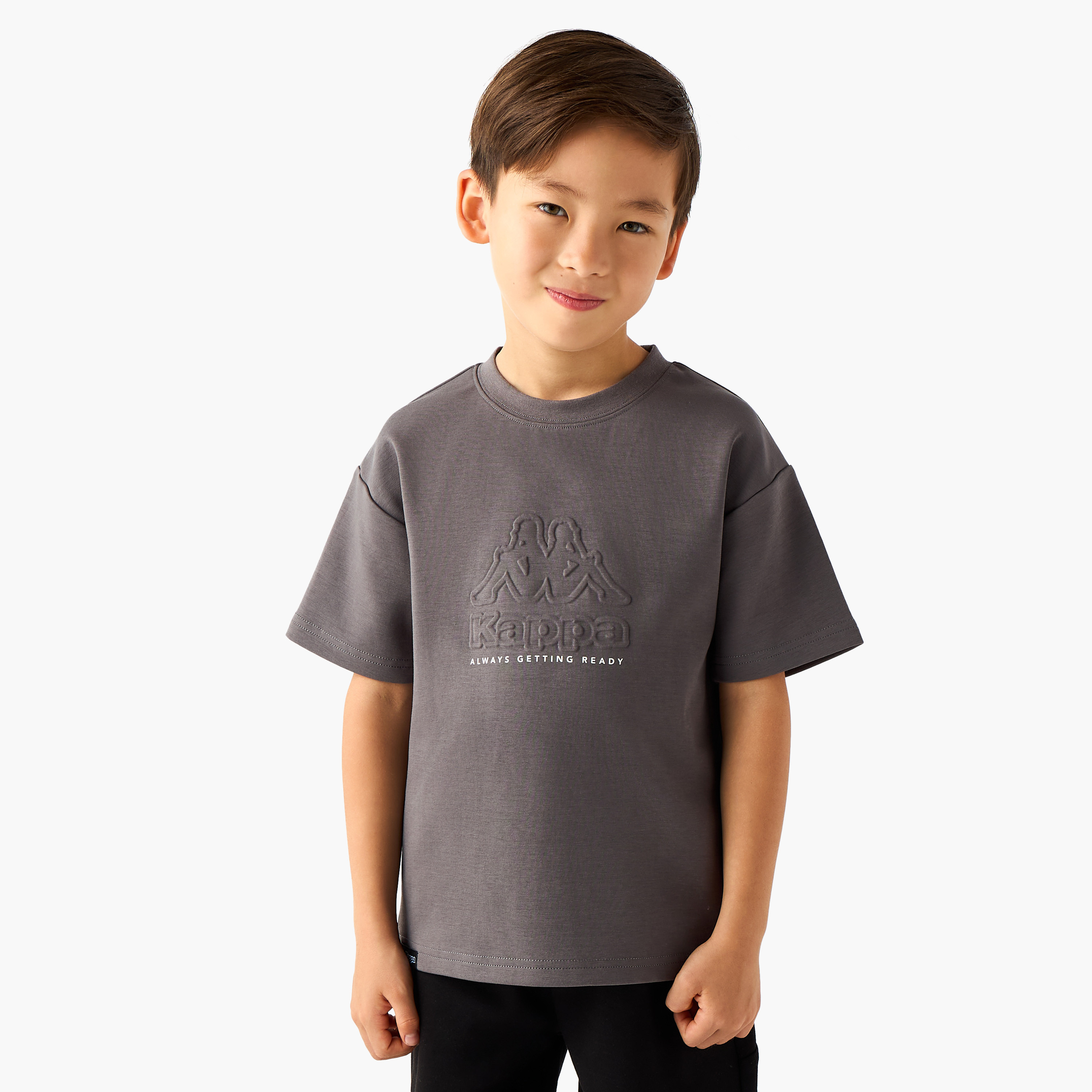 Kappa Crew Neck Short Sleeves T-shirt with Embossed Logo-boys-clothing-tshirtsandpolos-image-1