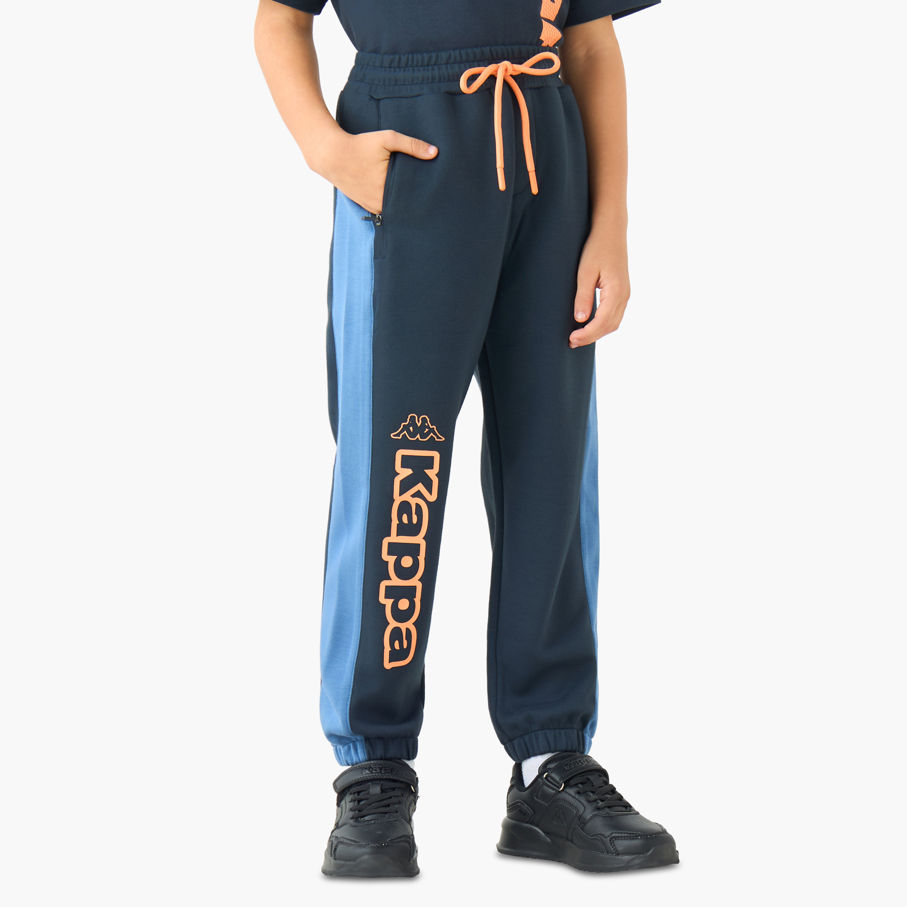 Kappa Elasticated Drawstring Joggers with Logo Print-boys-clothing-bottoms-joggersandtrackpants-image-1