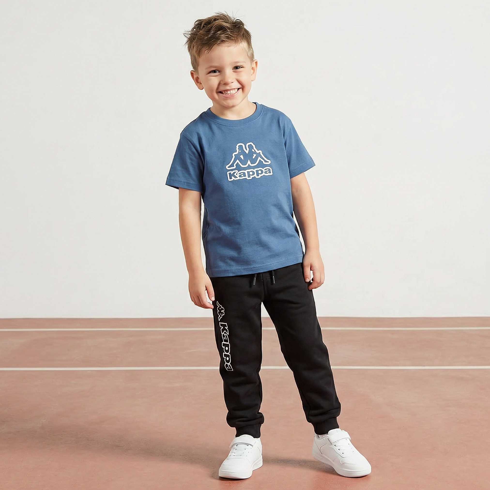 Kappa Elasticated Drawstring Waist Joggers with Logo Print-boys-clothing-bottoms-joggersandtrackpants-image-2