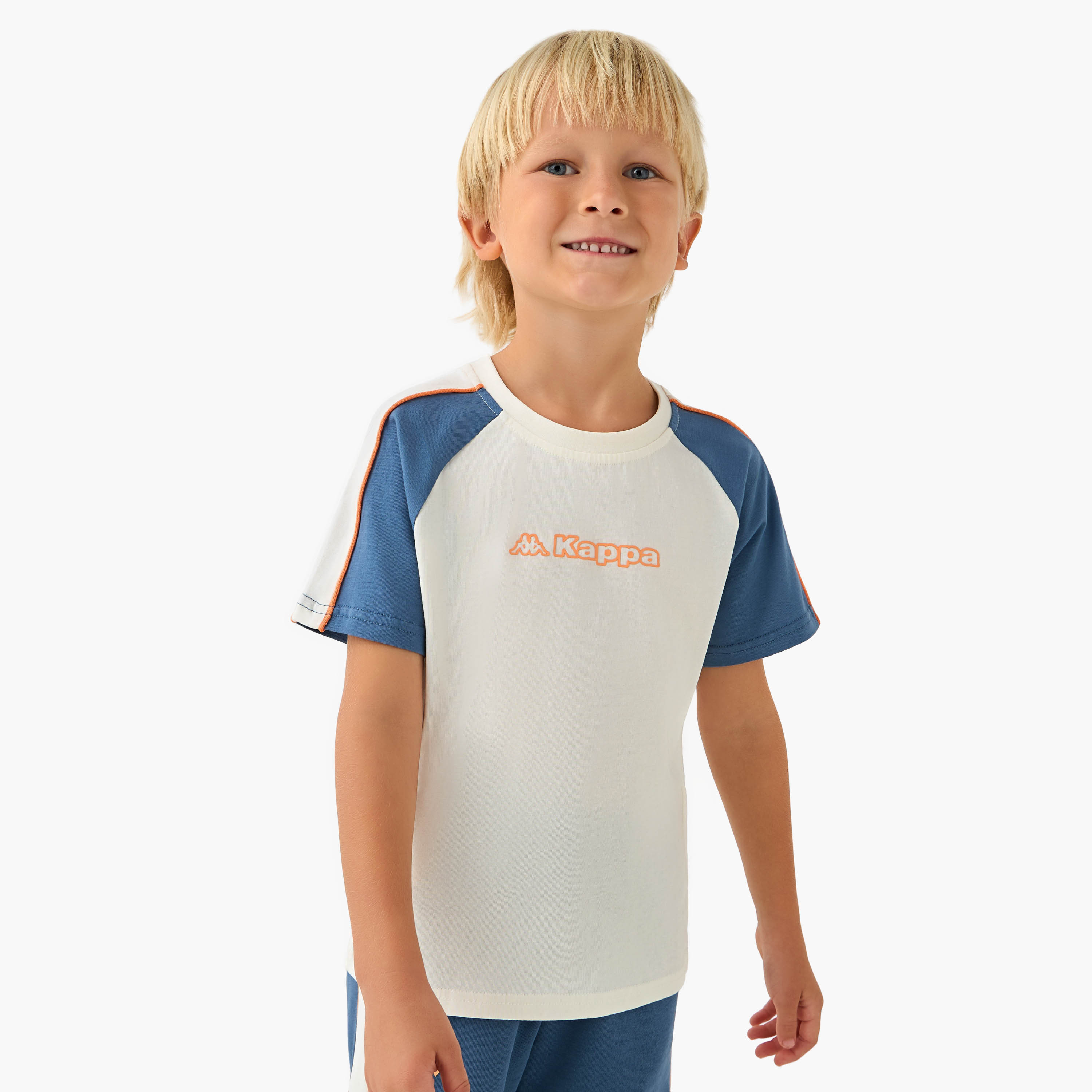 Kappa Crew Neck Raglan Sleeves T-shirt and Shorts Set with Print-baby-boys-clothing-setsandcoords-image-2