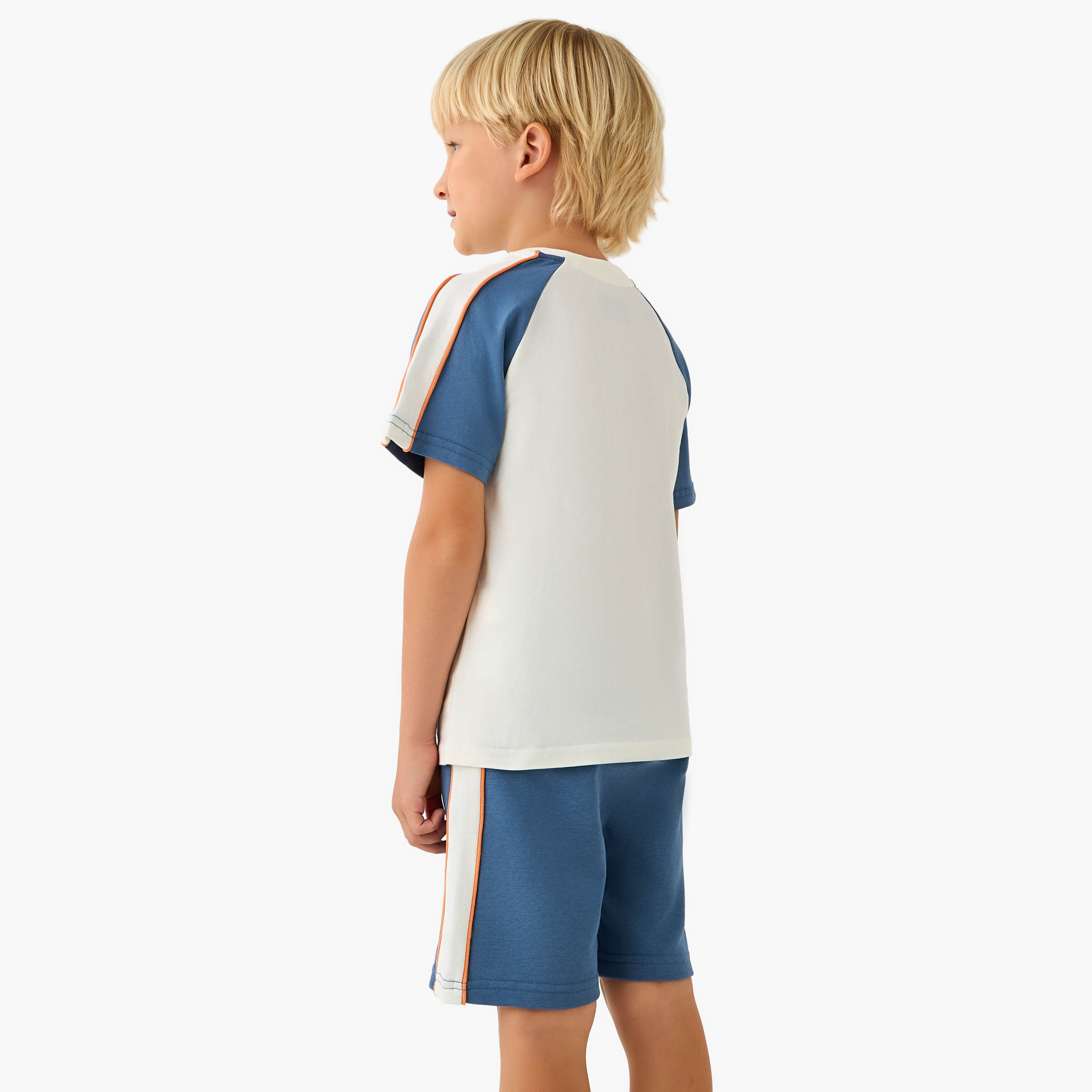 Kappa Crew Neck Raglan Sleeves T-shirt and Shorts Set with Print-baby-boys-clothing-setsandcoords-image-4