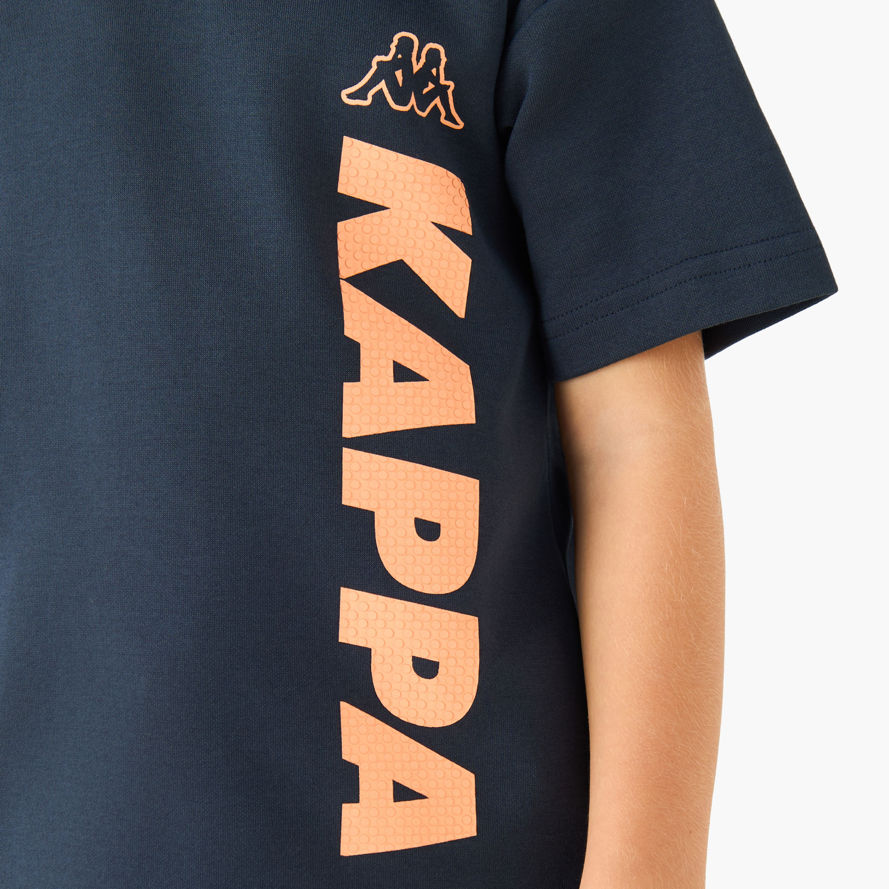 Kappa Round Neck Short Sleeves T-shirt and Shorts Set with Logo Print-boys-clothing-sportswear-sets-image-8