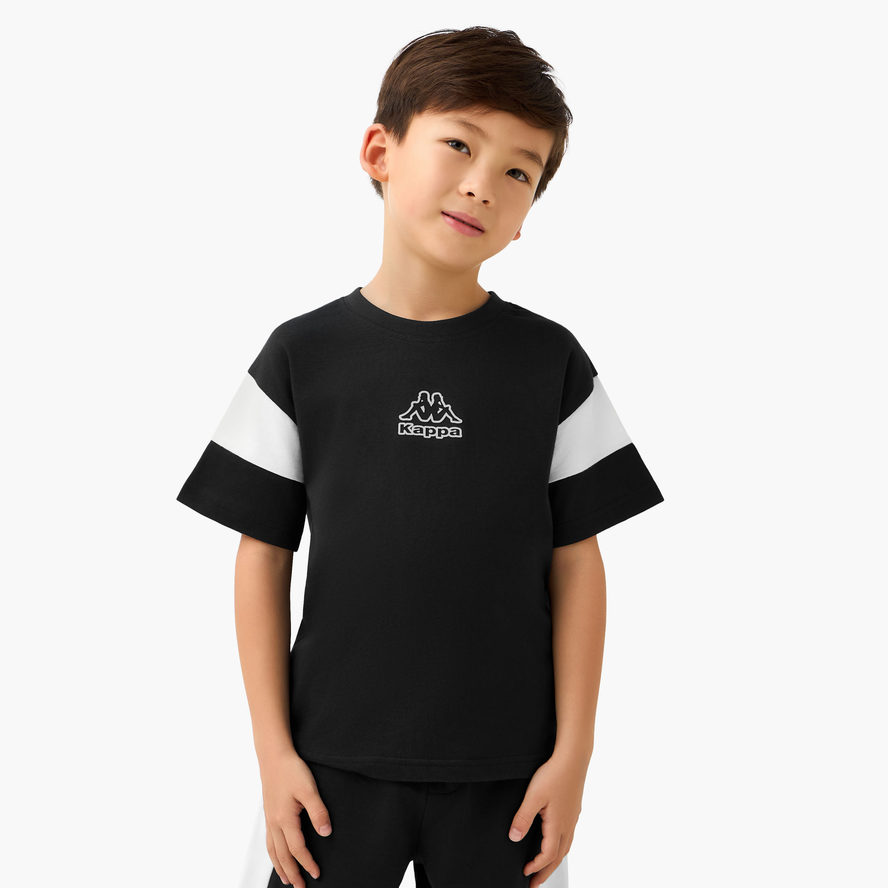 Kappa Crew Neck Short Sleeves T-shirt and Shorts Set with Logo Print-baby-boys-clothing-setsandcoords-image-2