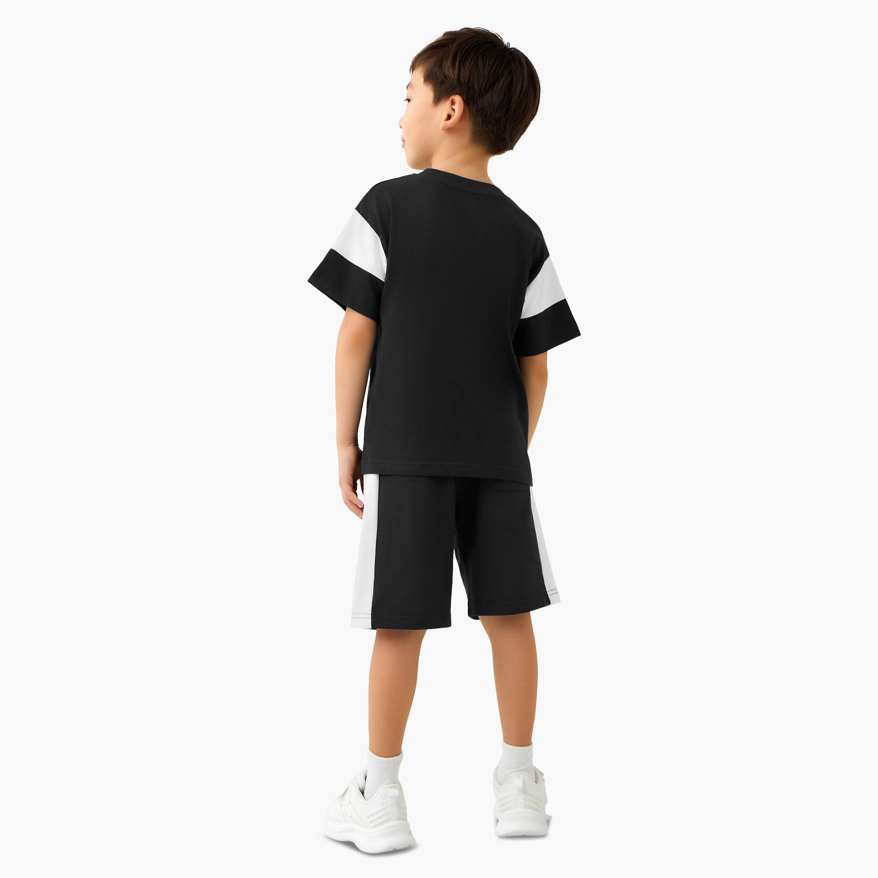 Kappa Crew Neck Short Sleeves T-shirt and Shorts Set with Logo Print-baby-boys-clothing-setsandcoords-image-4
