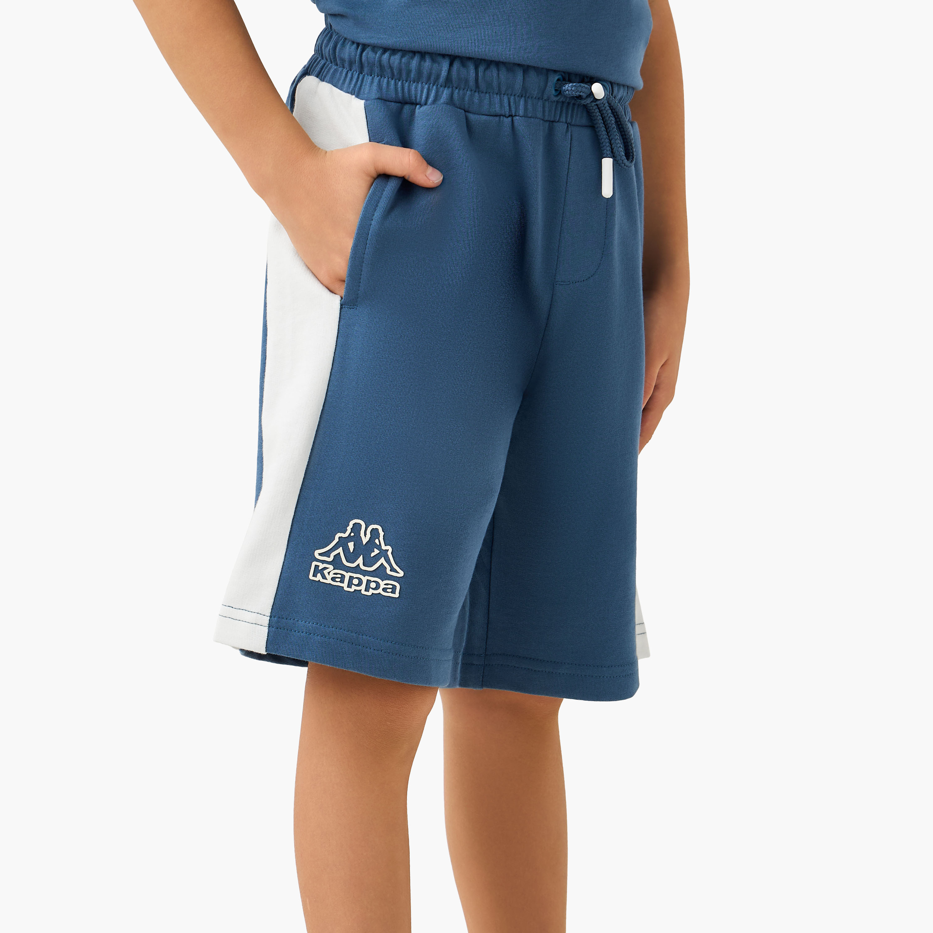 Kappa Crew Neck Short Sleeves T-shirt and Shorts Set with Logo Print-baby-boys-clothing-setsandcoords-image-3