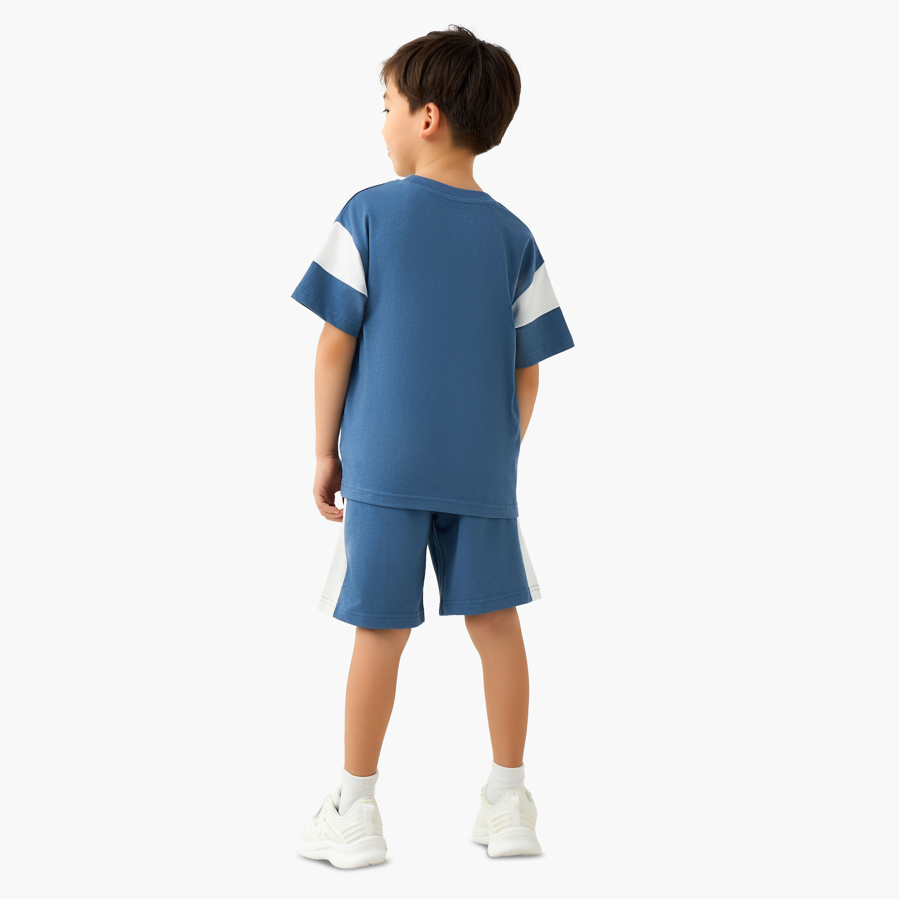 Kappa Crew Neck Short Sleeves T-shirt and Shorts Set with Logo Print-baby-boys-clothing-setsandcoords-image-4