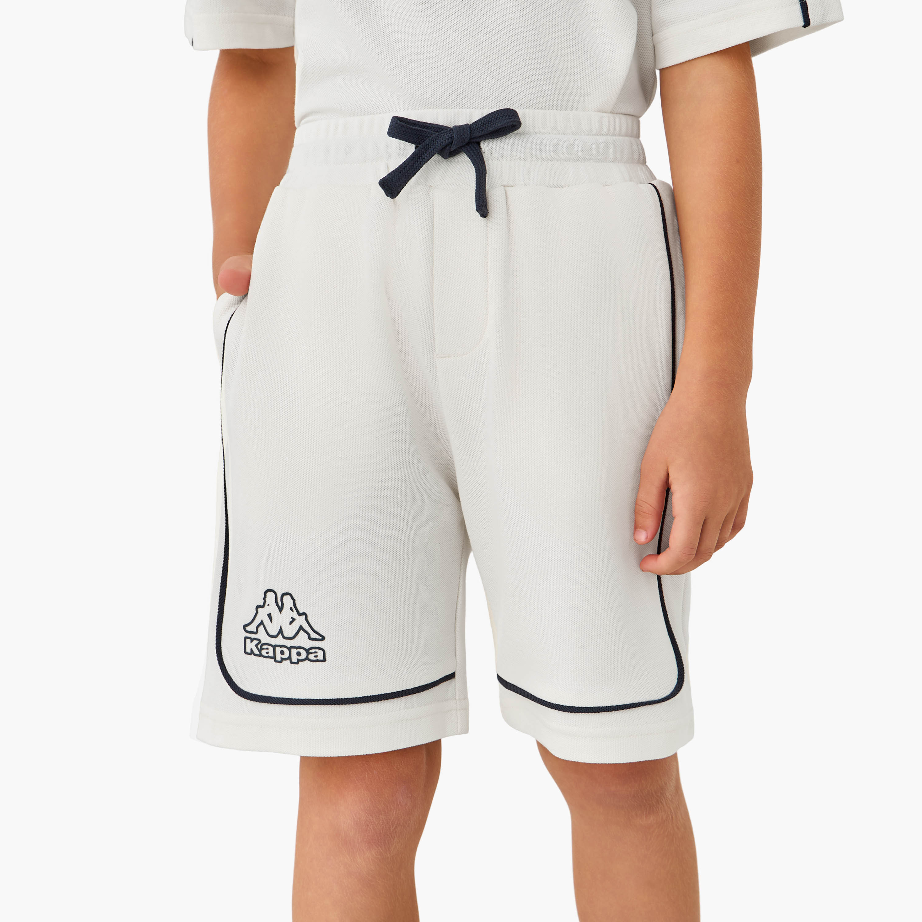 Kappa Polo Collar Short Sleeves T-shirt and Shorts Set with Print-boys-clothing-sportswear-sets-image-3