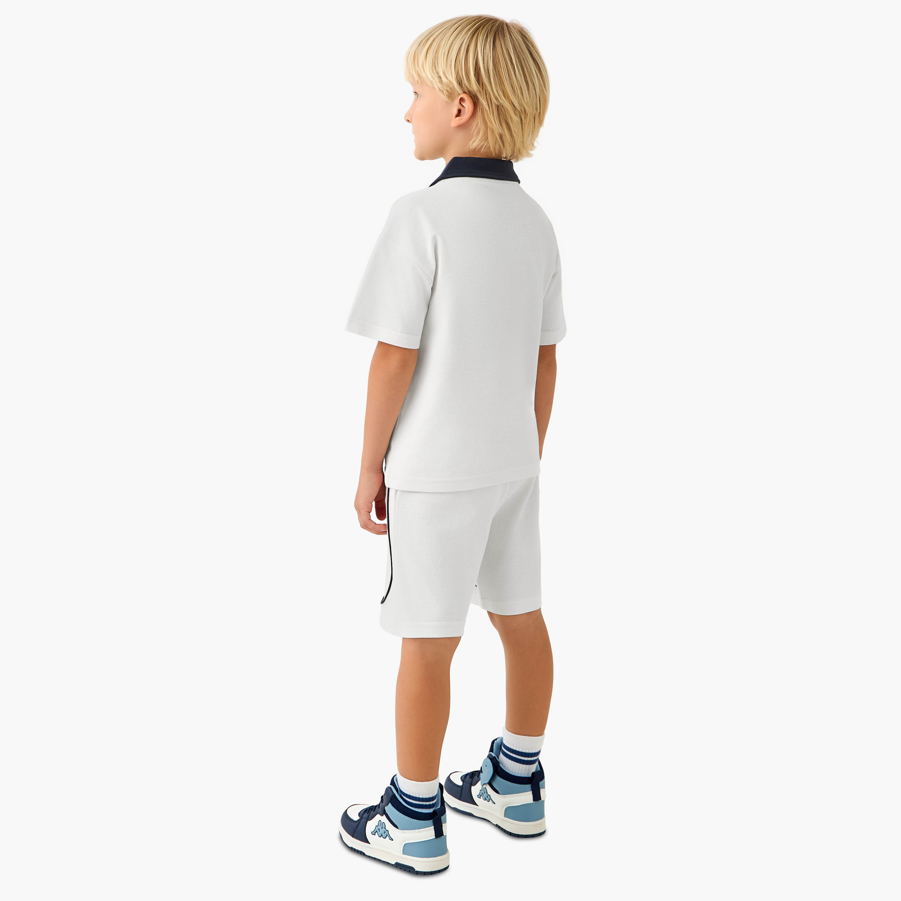 Kappa Polo Collar Short Sleeves T-shirt and Shorts Set with Print-boys-clothing-sportswear-sets-image-4