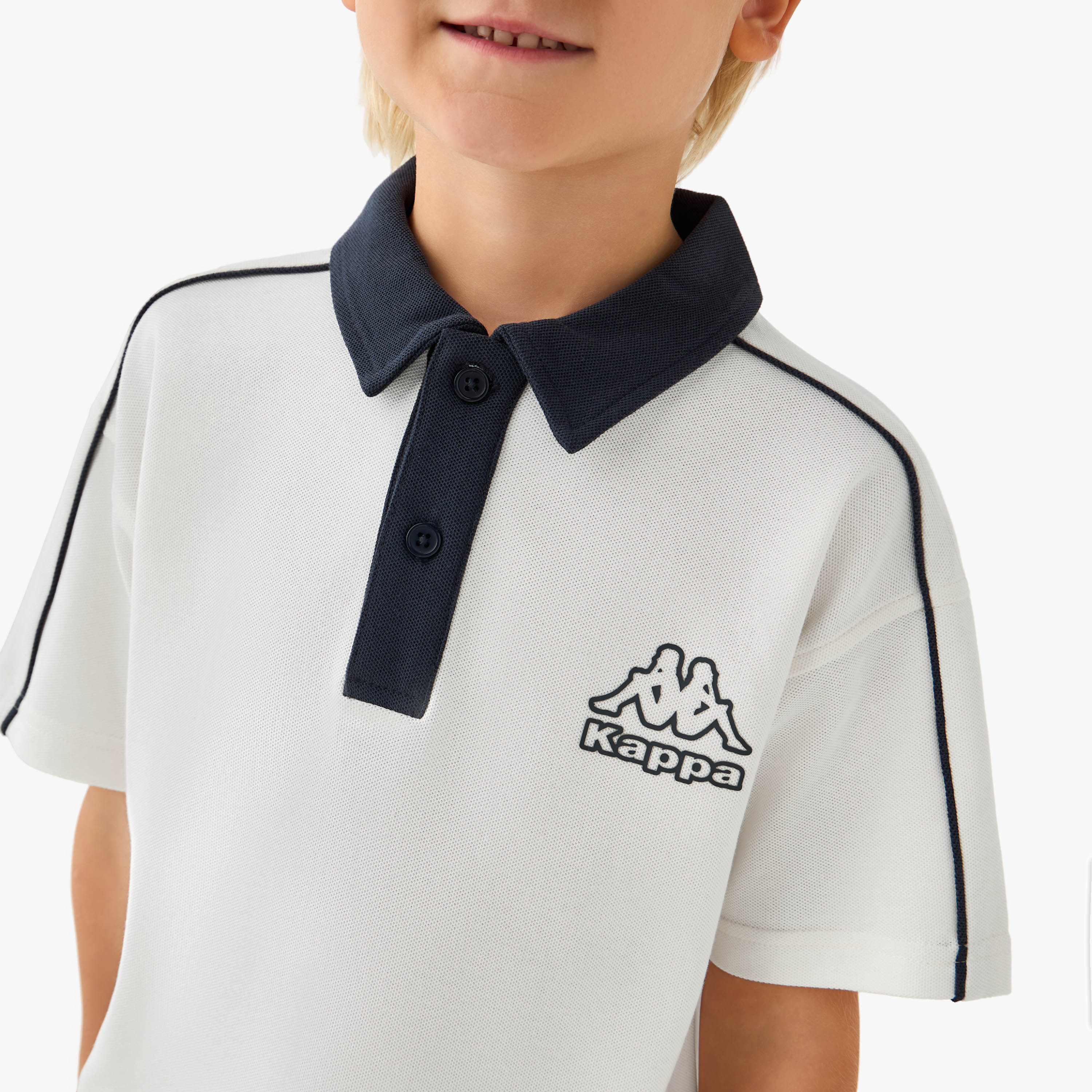 Kappa Polo Collar Short Sleeves T-shirt and Shorts Set with Print-boys-clothing-sportswear-sets-image-5