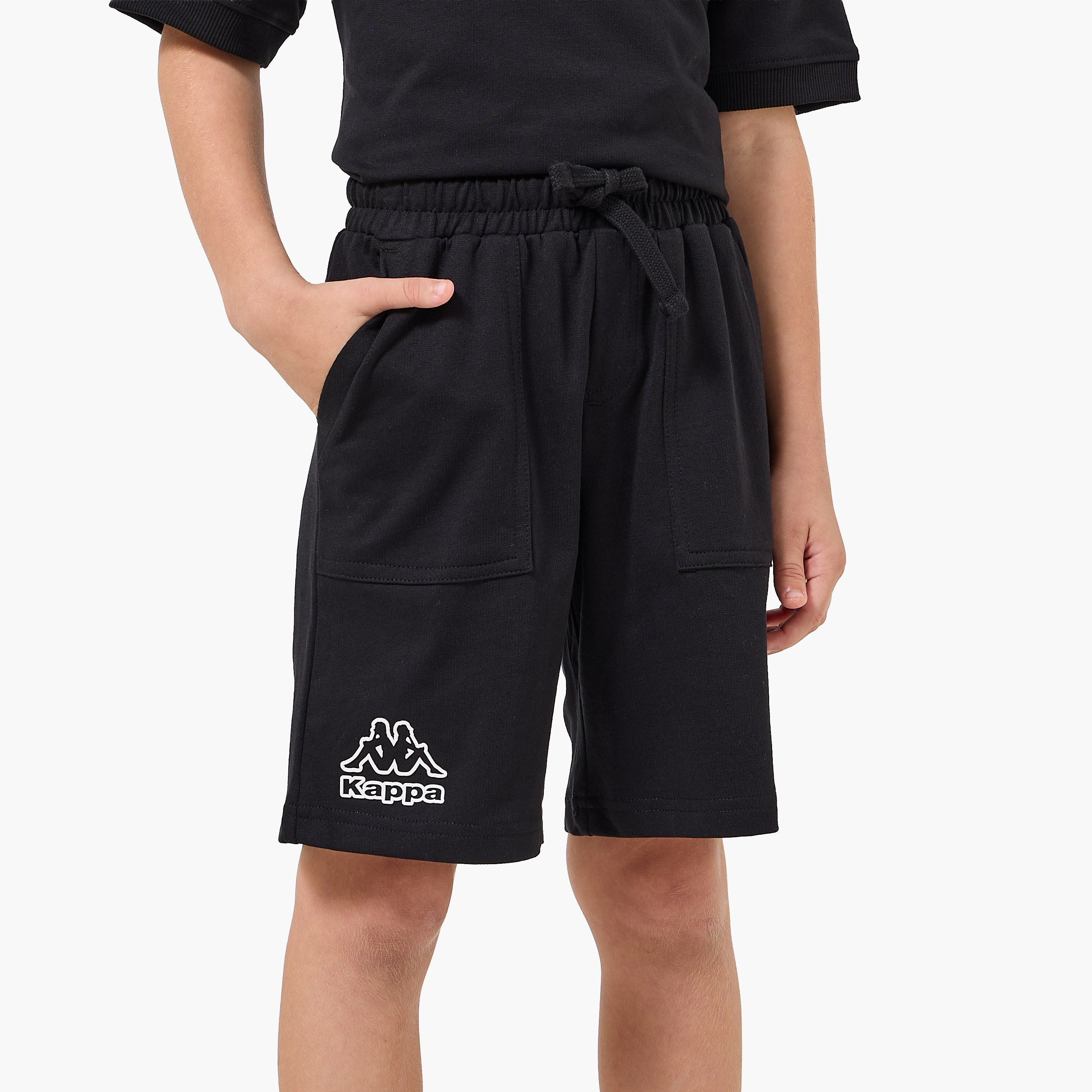 Kappa Crew Neck Short Sleeves T-shirt and Shorts Set with Logo Print-boys-clothing-sportswear-sets-image-3