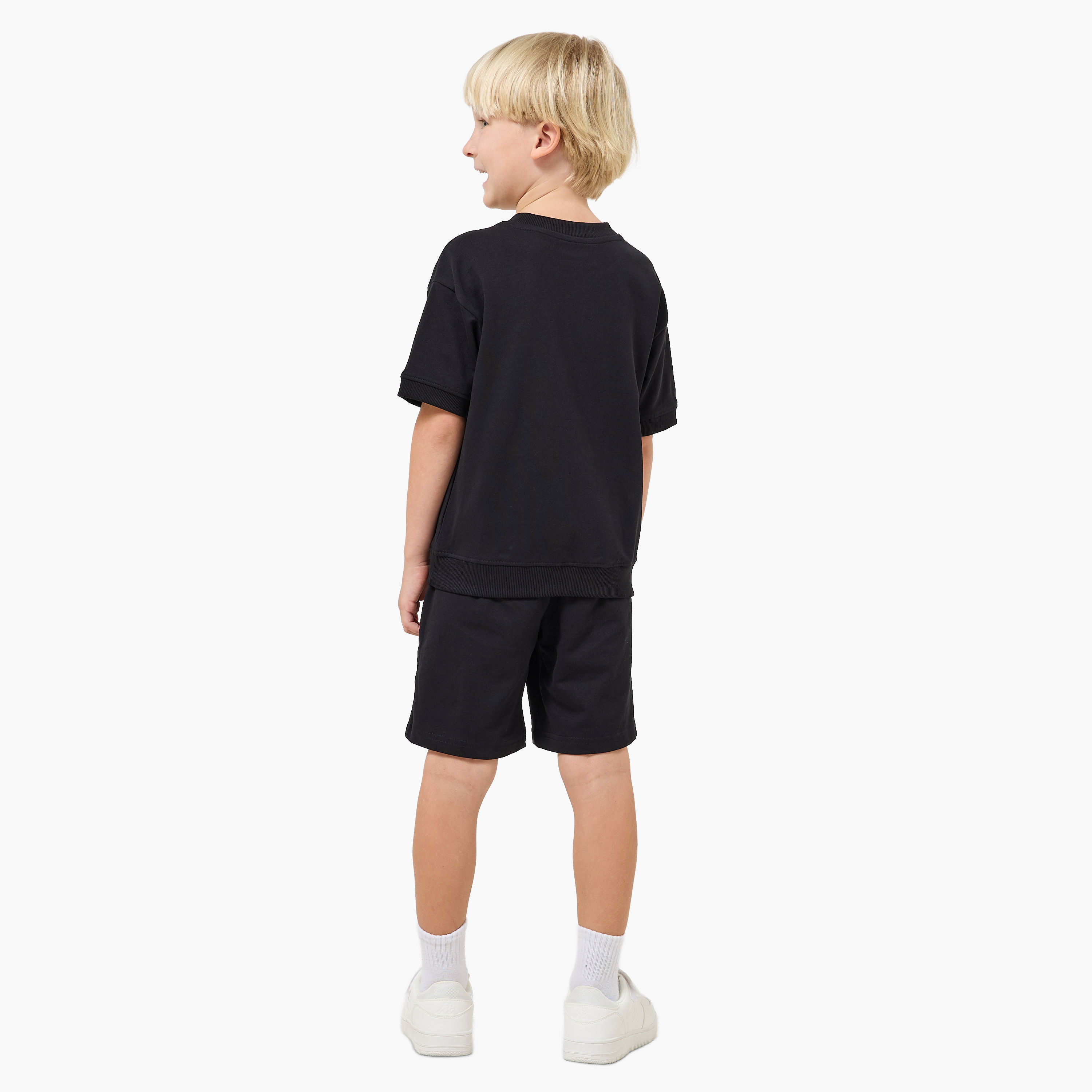 Kappa Crew Neck Short Sleeves T-shirt and Shorts Set with Logo Print-boys-clothing-sportswear-sets-image-4