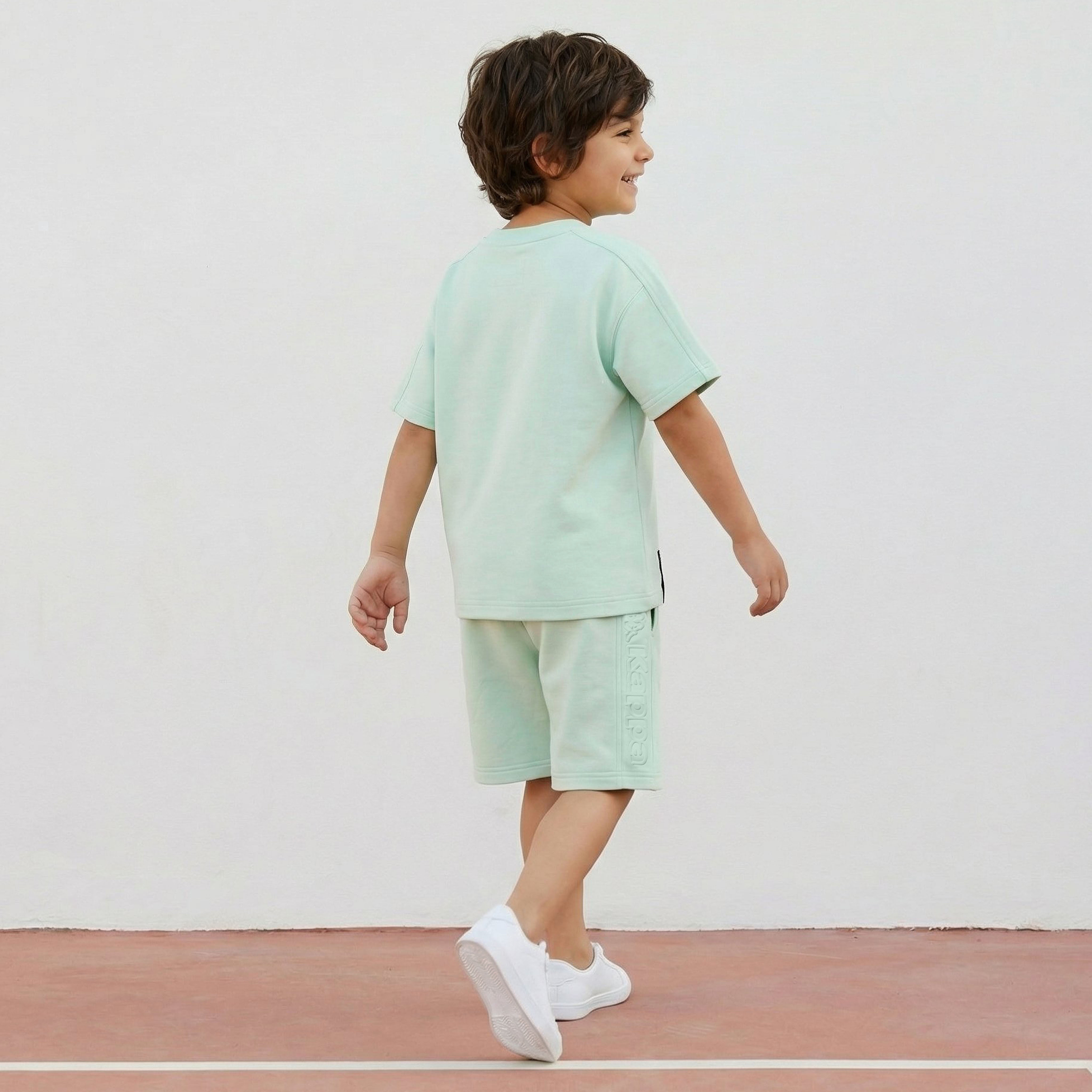 Kappa Crew Neck Short Sleeves T-shirt and Shorts Set with Embossed Logo-baby-girls-clothing-setsandcoords-image-4