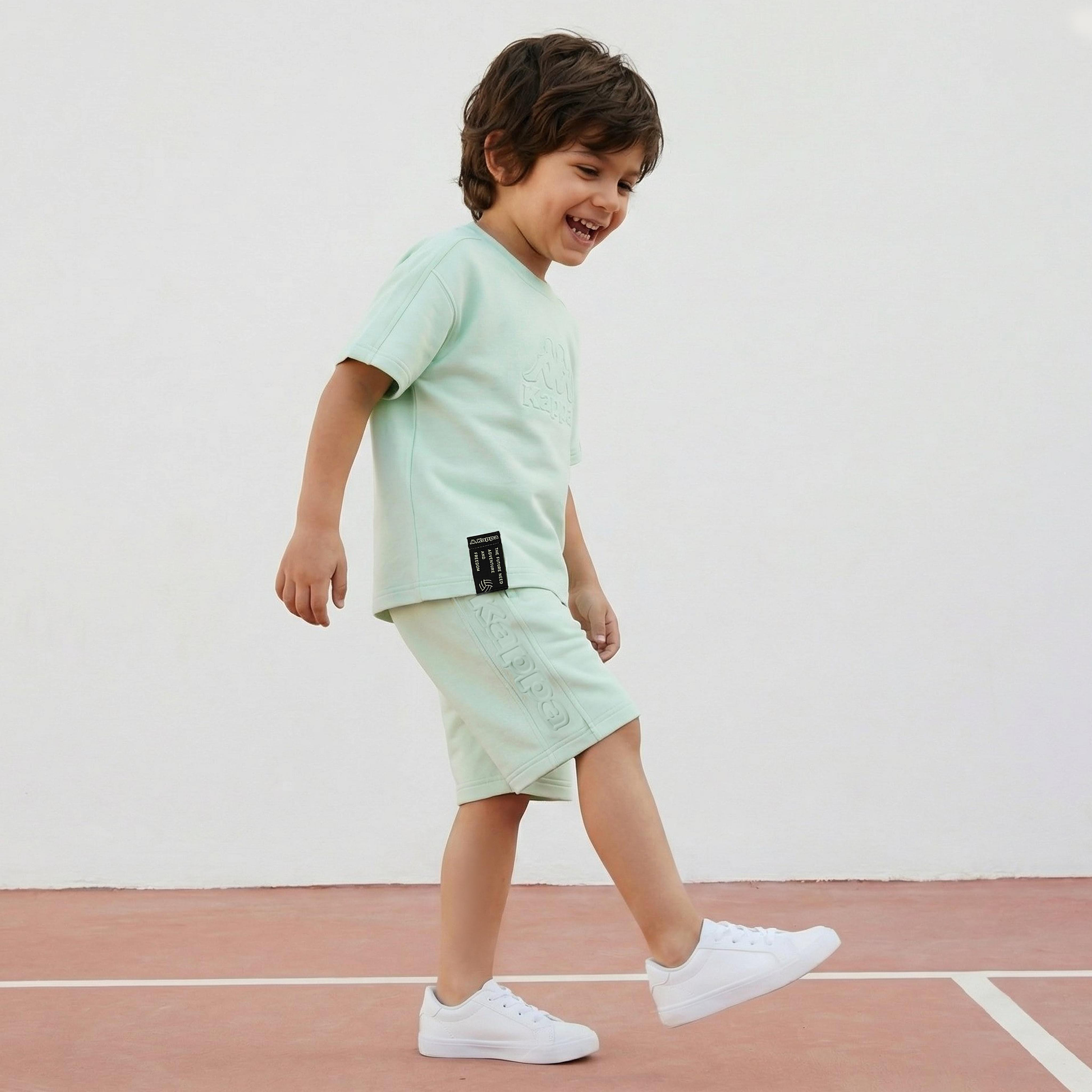 Kappa Crew Neck Short Sleeves T-shirt and Shorts Set with Embossed Logo-baby-girls-clothing-setsandcoords-image-7