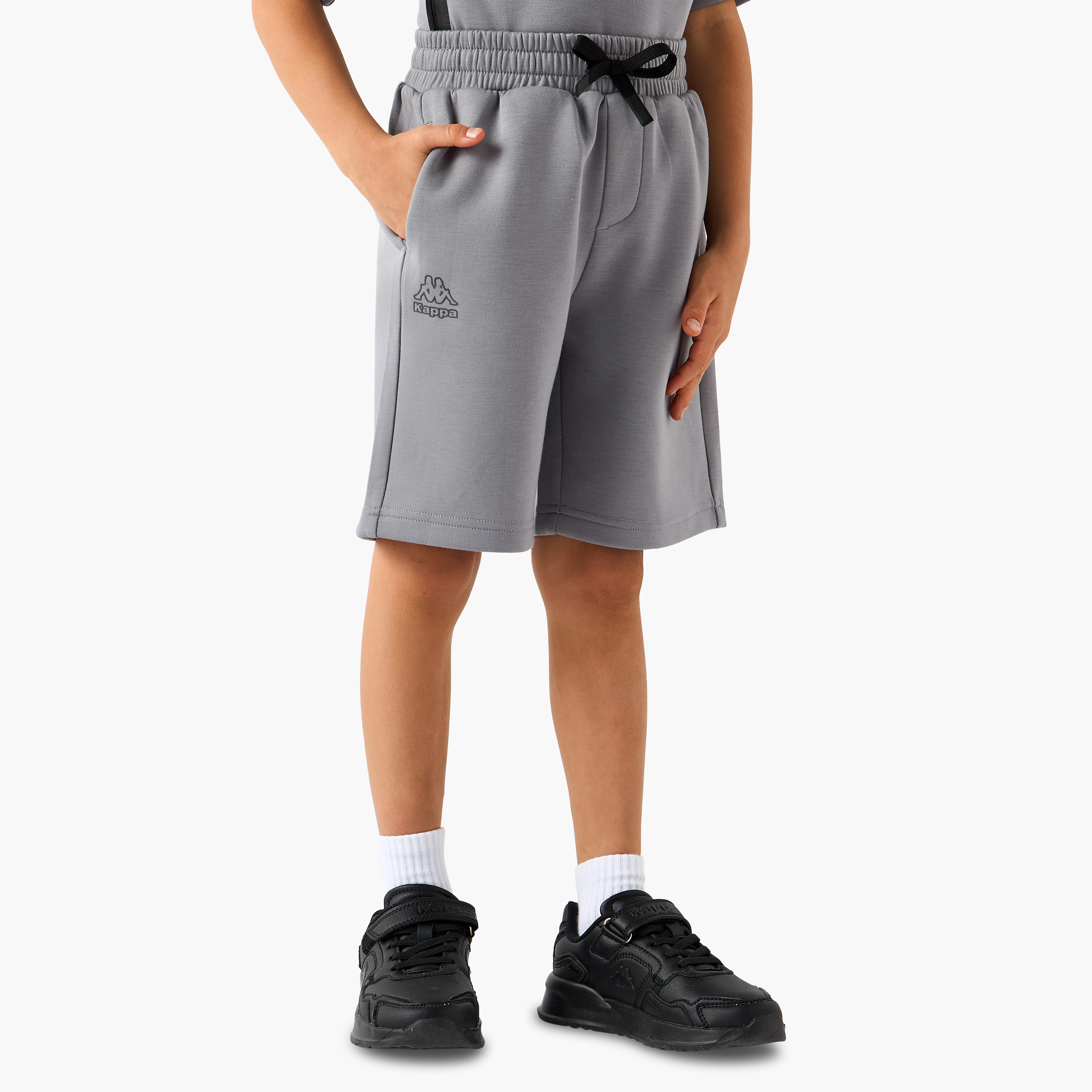 Kappa Hooded Neck Short Sleeve T-shirt and Shorts Set with Drawstring Closure-baby-boys-clothing-sportswear-sets-image-3