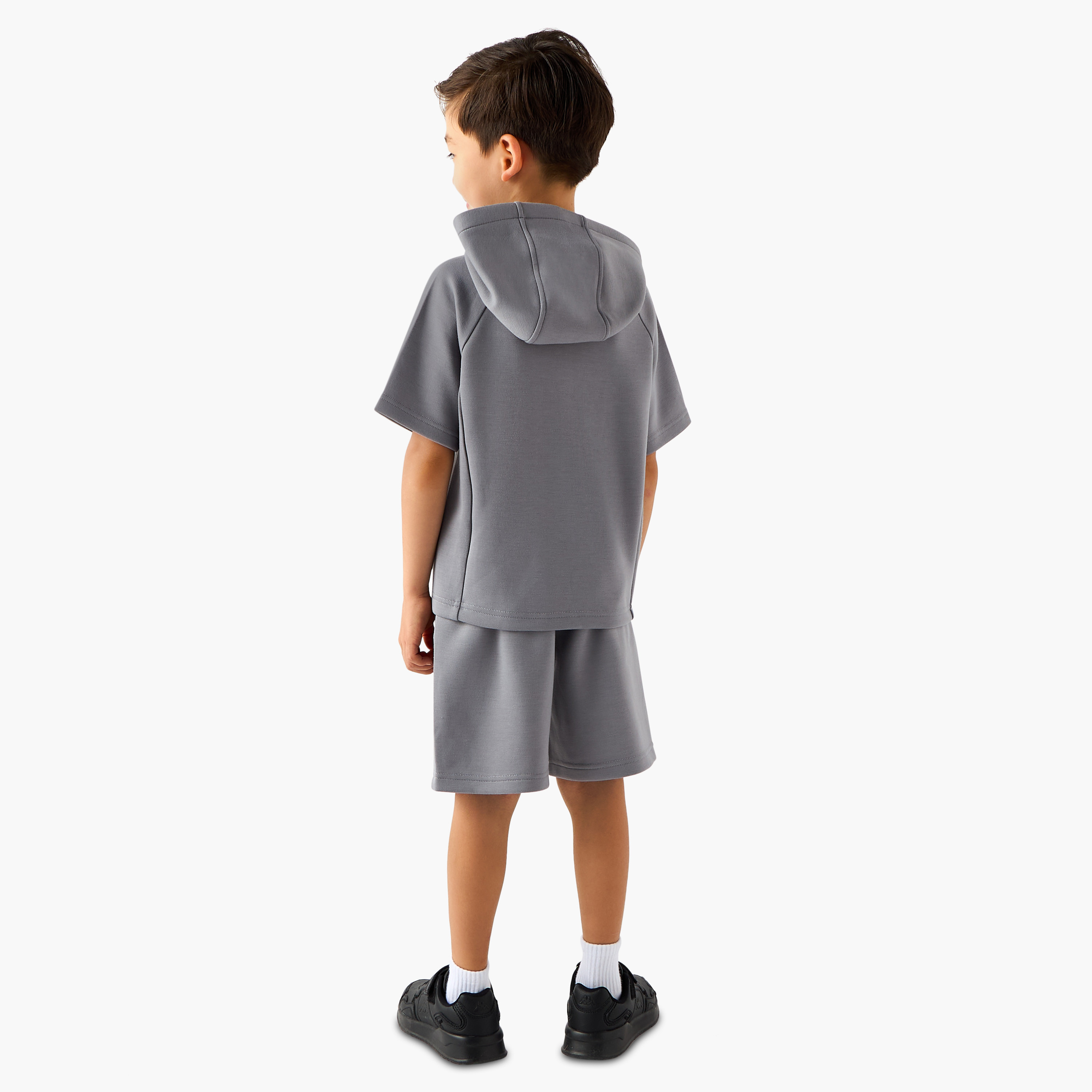 Kappa Hooded Neck Short Sleeve T-shirt and Shorts Set with Drawstring Closure-baby-boys-clothing-sportswear-sets-image-4