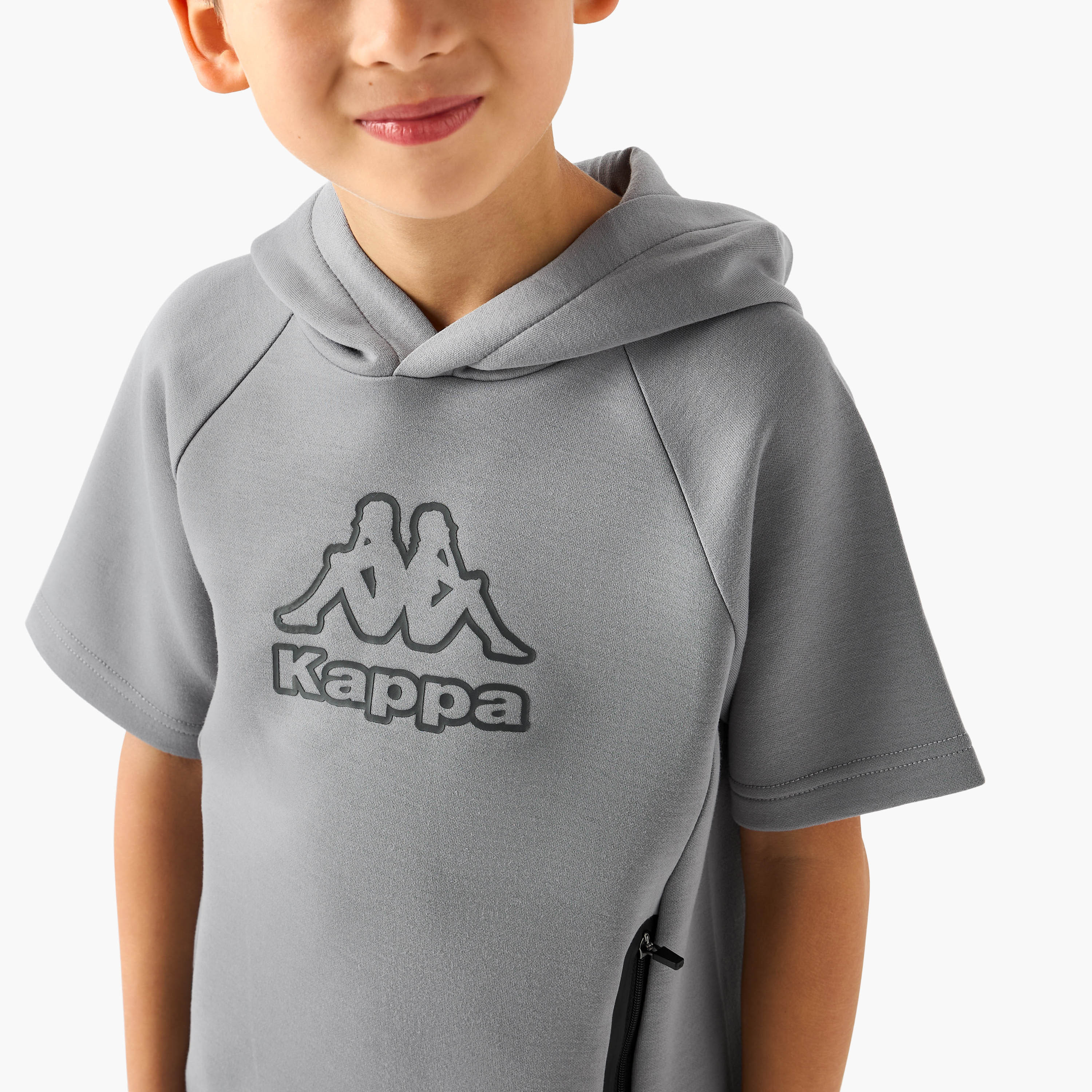 Kappa Hooded Neck Short Sleeve T-shirt and Shorts Set with Drawstring Closure-baby-boys-clothing-sportswear-sets-image-5