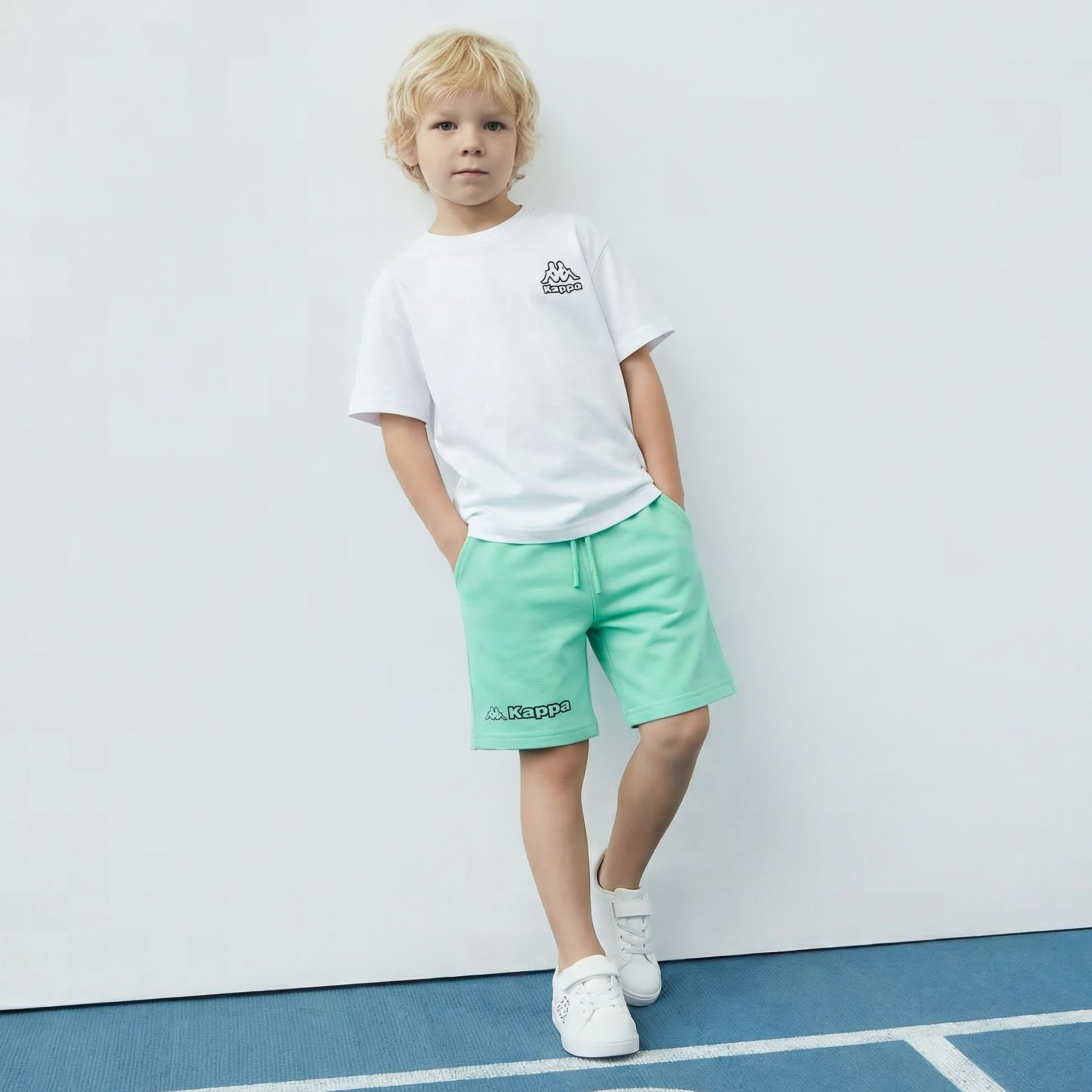 Kappa Crew Neck Short Sleeves T-shirt and Shorts Set with Graphic Print-boys-clothing-sportswear-sets-image-2
