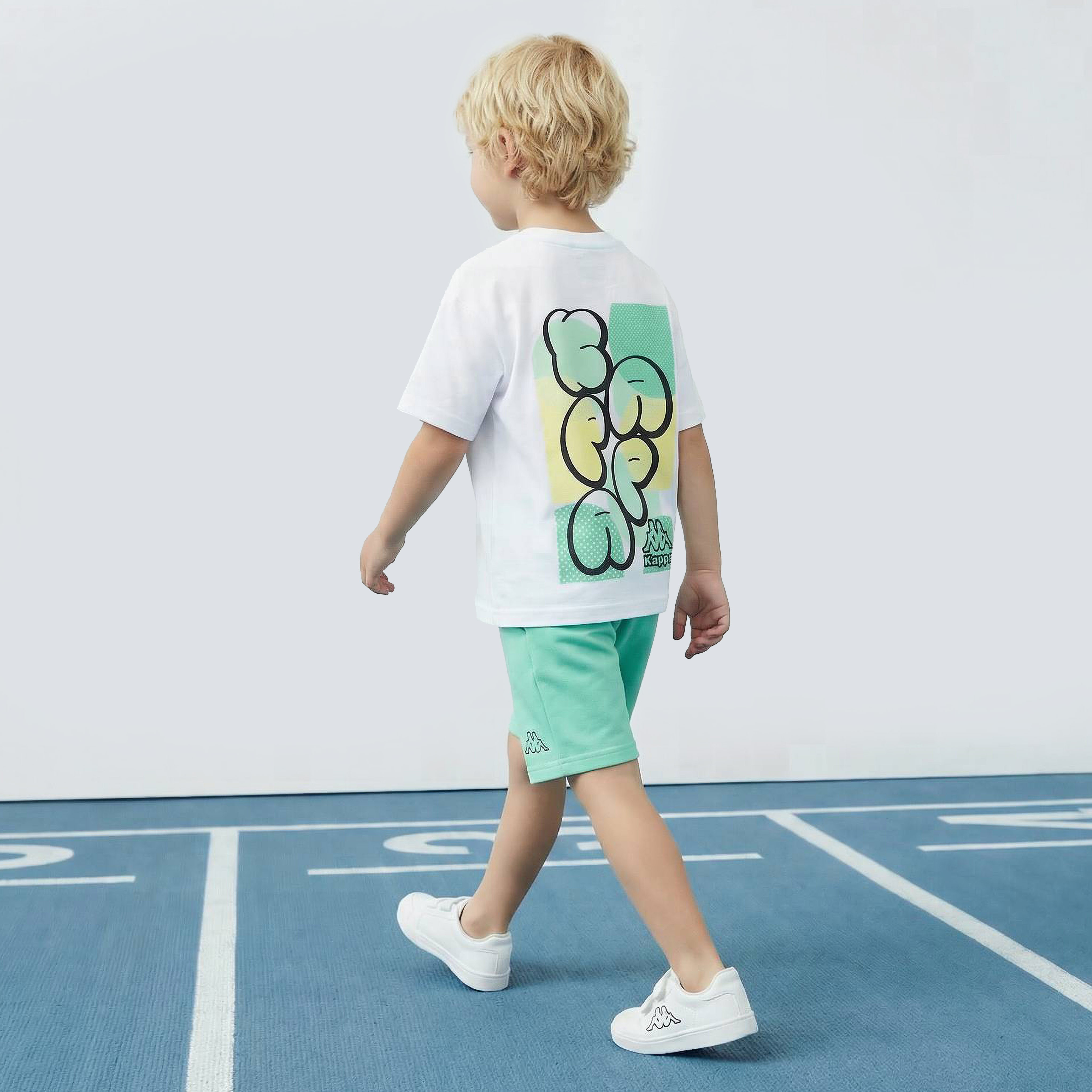 Kappa Crew Neck Short Sleeves T-shirt and Shorts Set with Graphic Print-boys-clothing-sportswear-sets-image-3