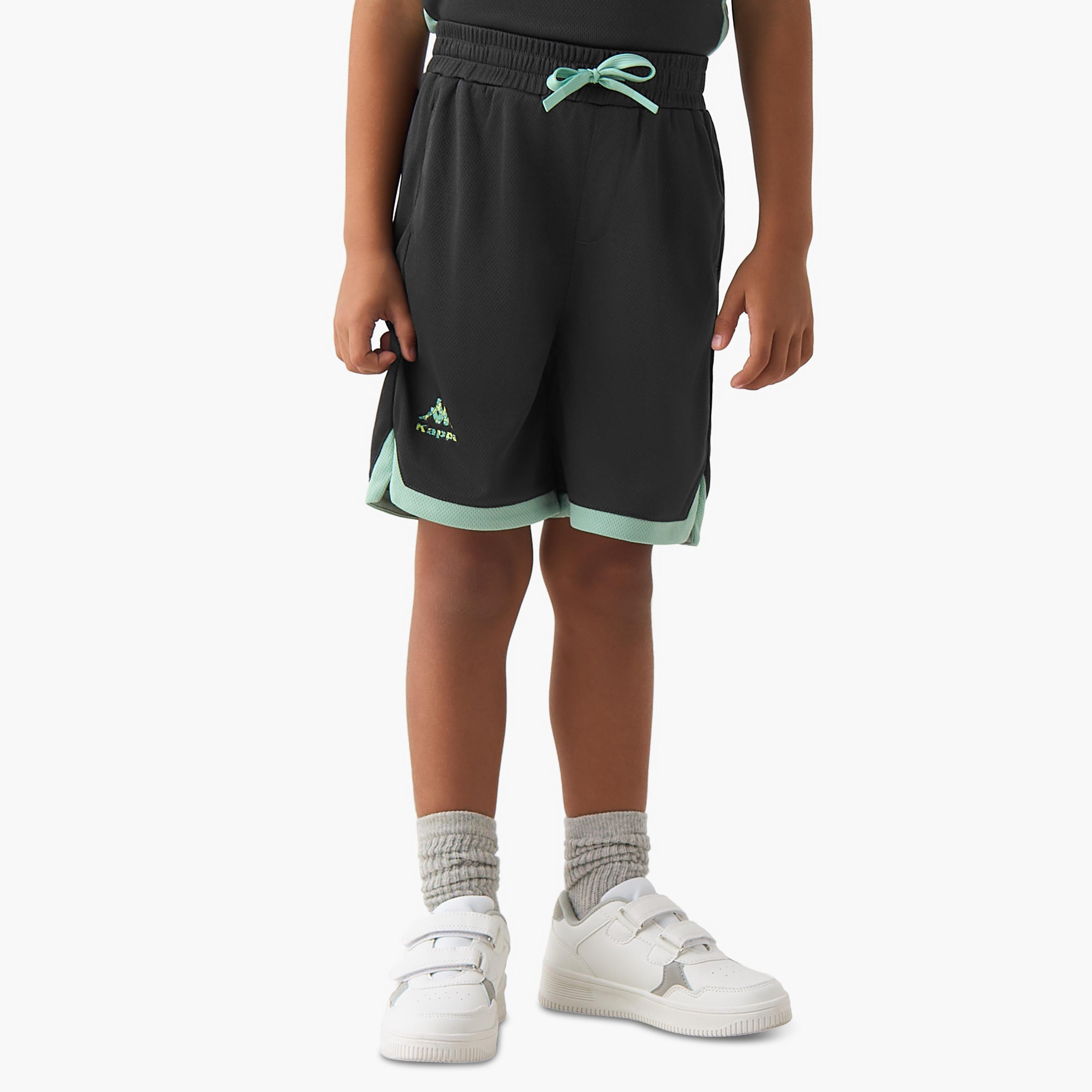 Kappa Crew Neck Sleeveless T-shirt and Shorts Set with Logo Print-boys-clothing-sportswear-sets-image-3