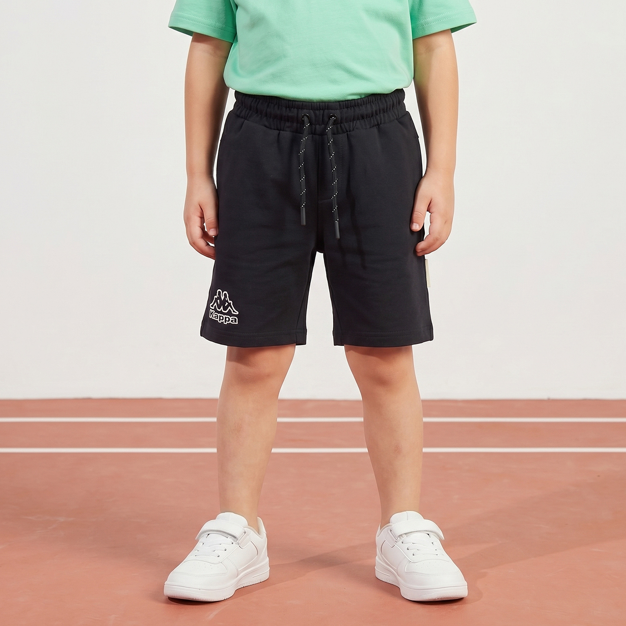 Kappa Crew Neck Short Sleeves T-shirt and Shorts Set with Logo Print-boys-clothing-sportswear-sets-image-4