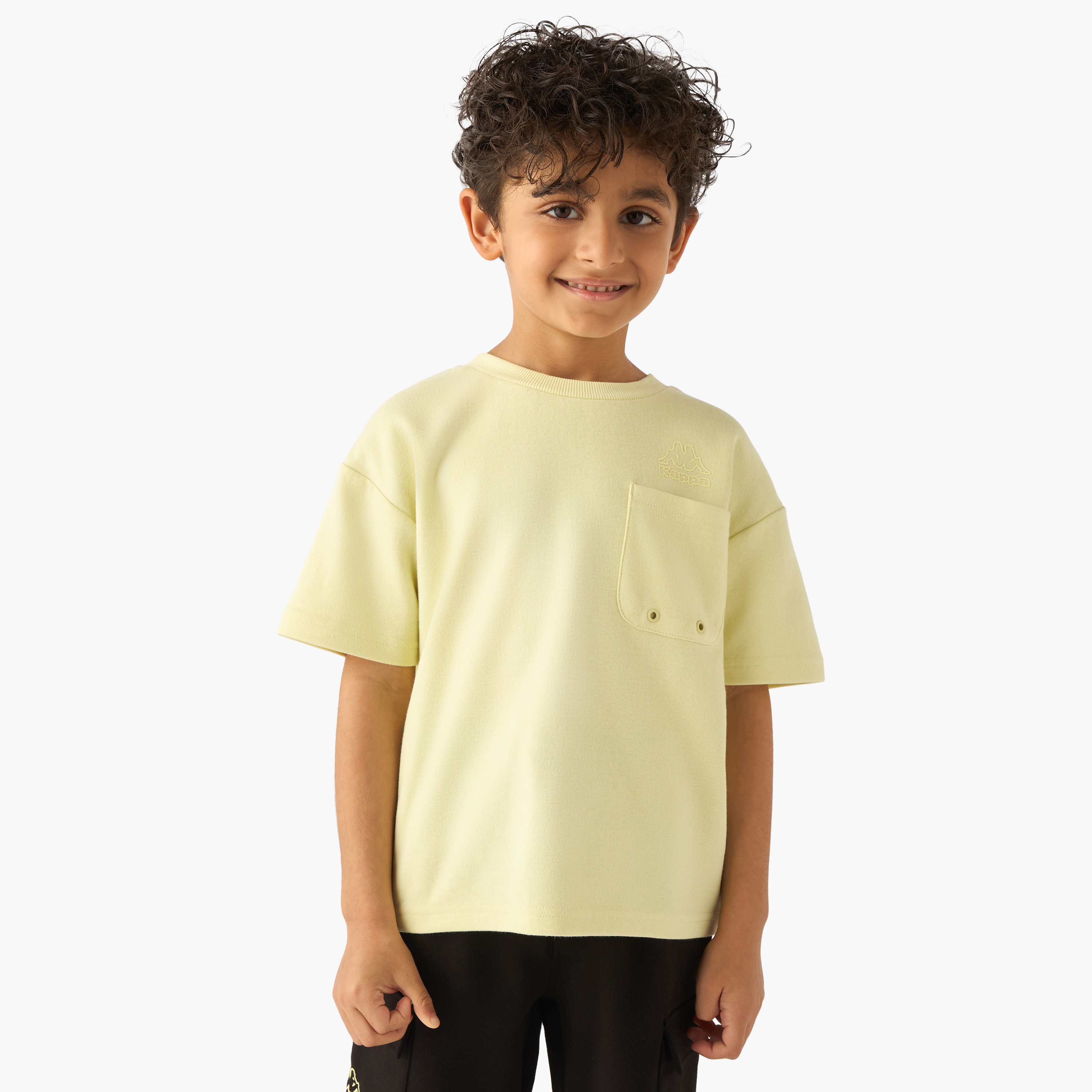 Kappa Crew Neck Short Sleeves T-shirt and Shorts Set with Chest Pocket-boys-clothing-sportswear-sets-image-2