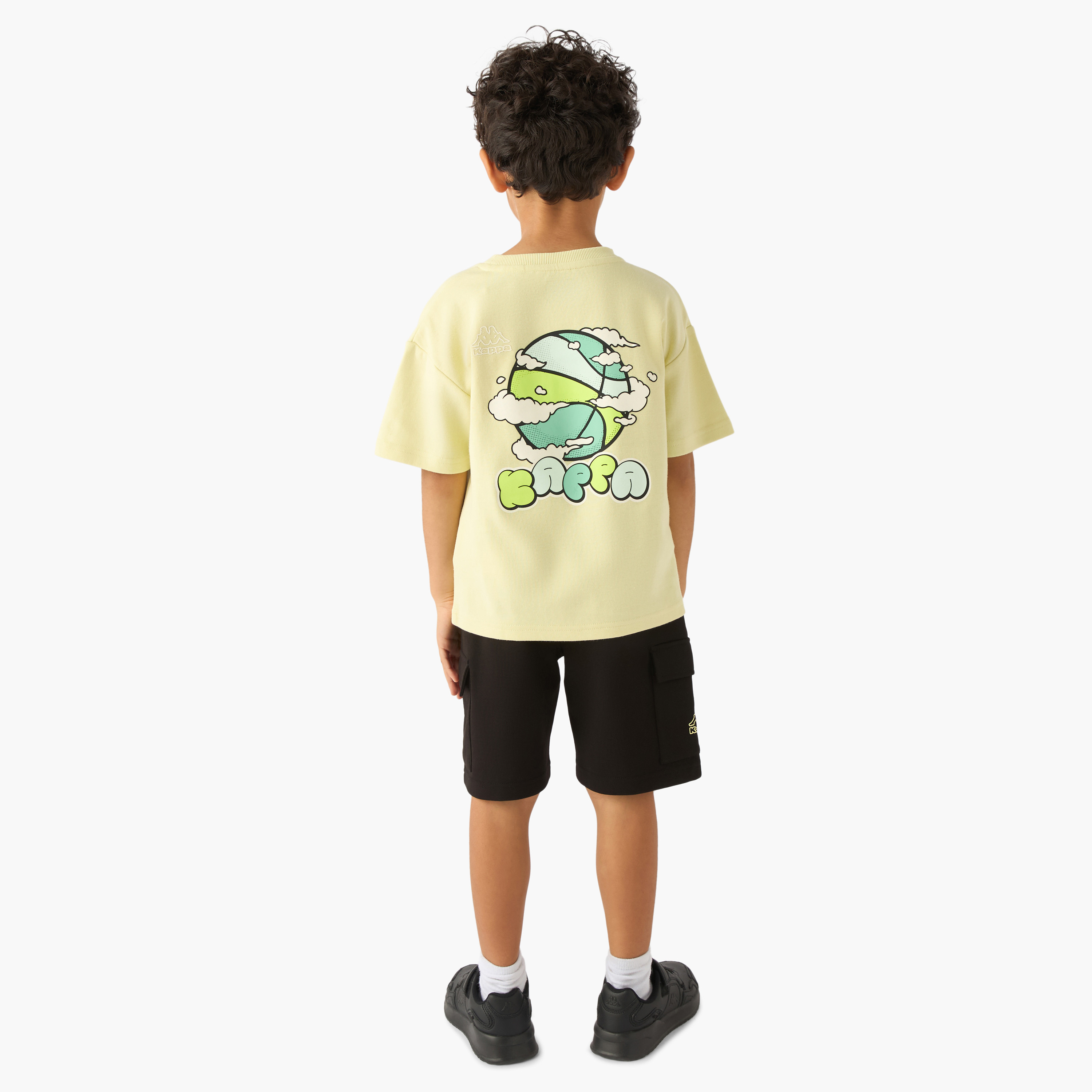 Kappa Crew Neck Short Sleeves T-shirt and Shorts Set with Chest Pocket-boys-clothing-sportswear-sets-image-4