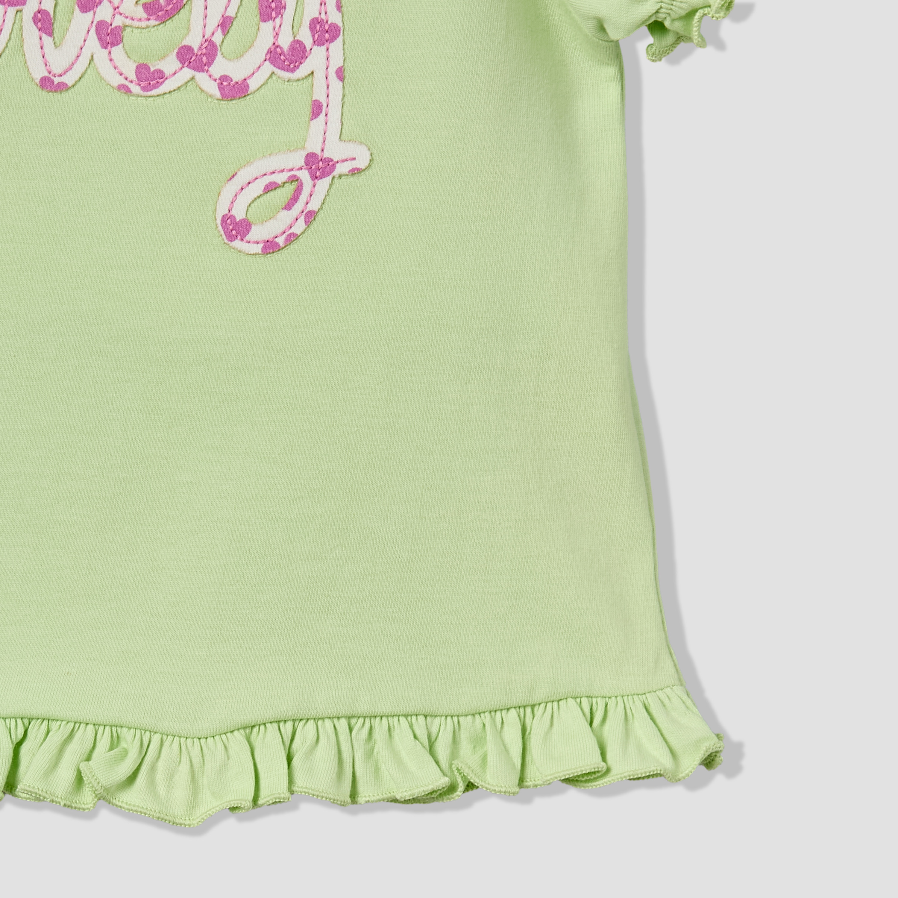 Pack of 2 Juniors Crew Neck Ruffle Sleeves T-shirt with Heart Print-baby-girls-clothing-tshirts-image-6