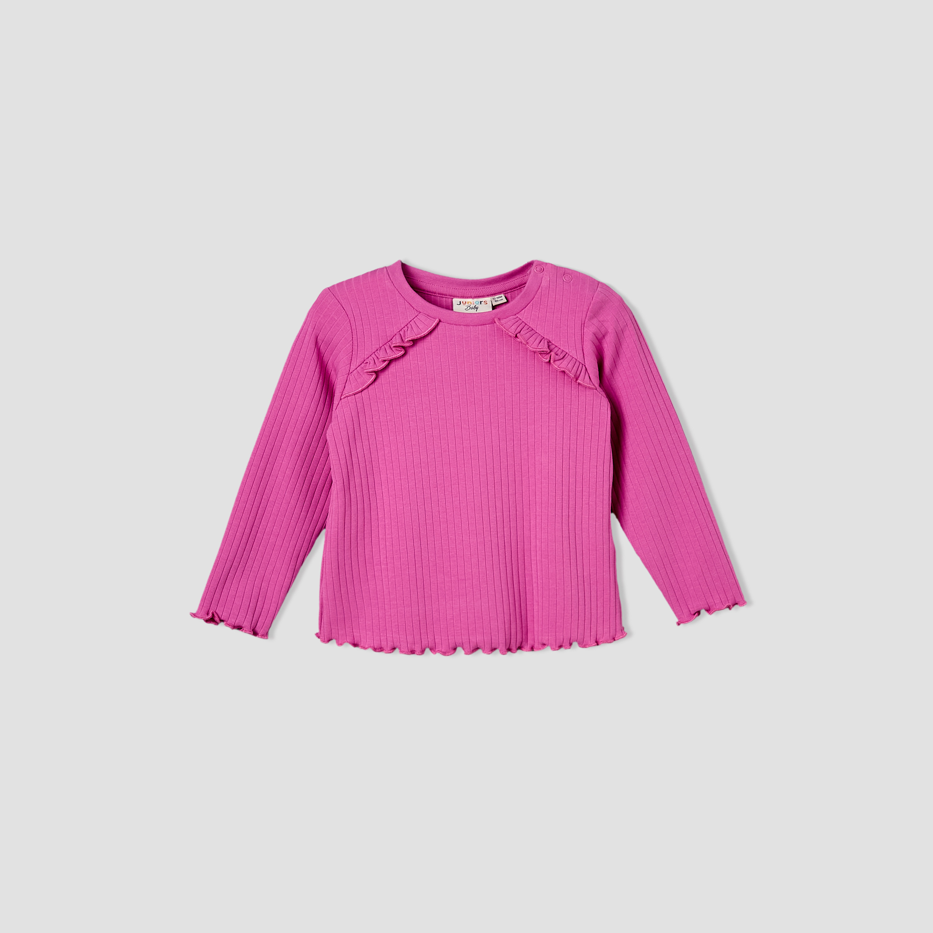 Pack of 2 Juniors Crew Neck Long Sleeves T-shirt with Applique Detail-baby-girls-clothing-multipacks-image-3