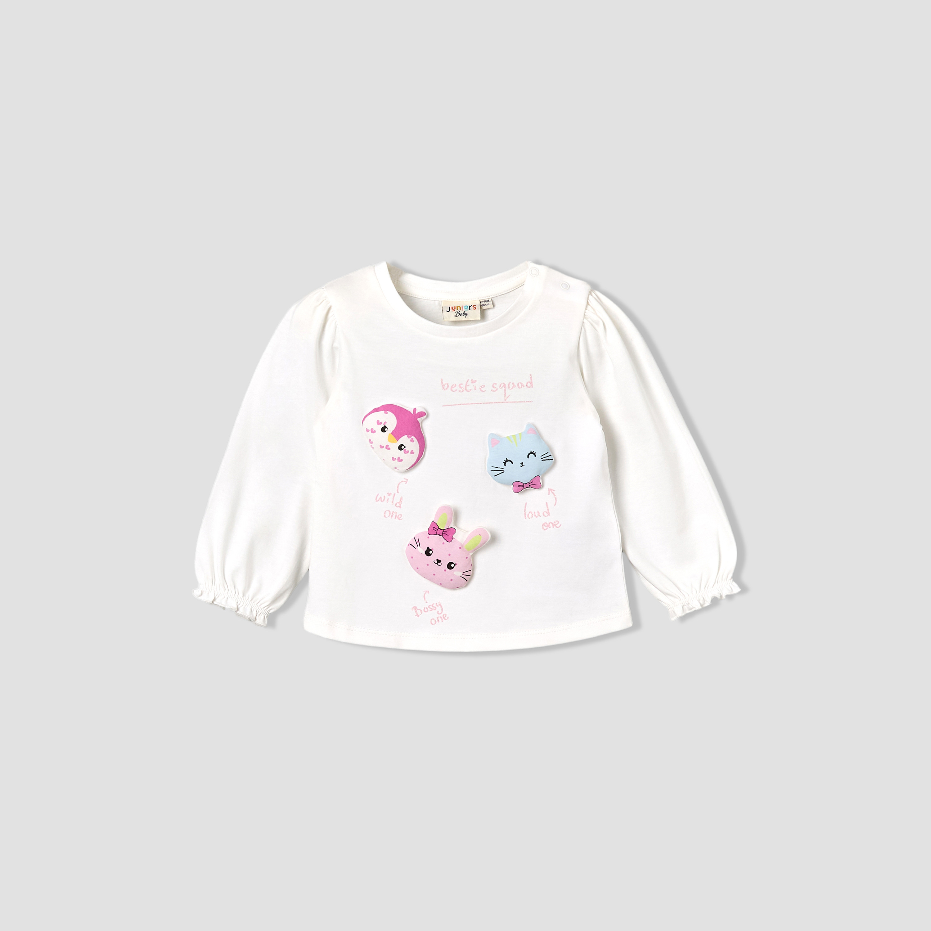 Pack of 2 Juniors Crew Neck Long Sleeves T-shirt with Applique Detail-baby-girls-clothing-multipacks-image-6