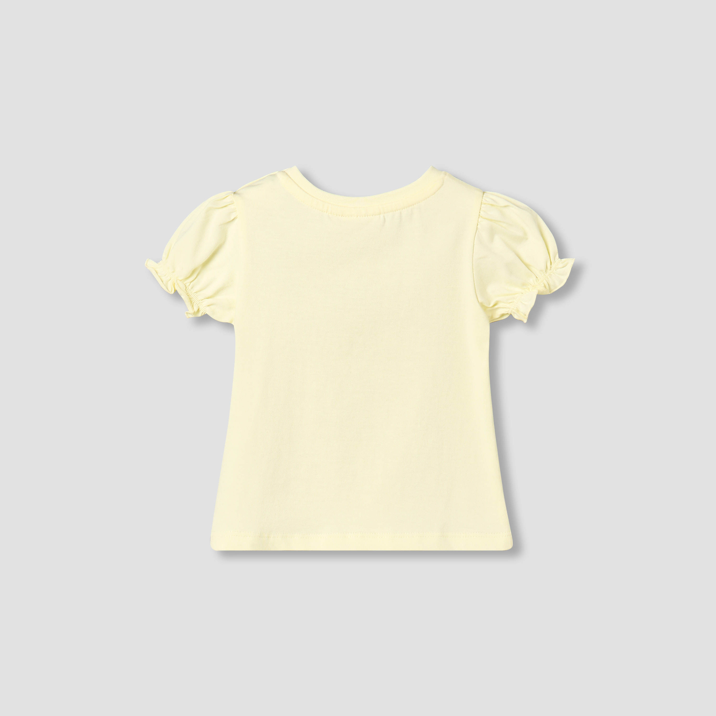 Juniors Crew Neck Short Sleeves T-shirt with Floral Print-baby-girls-clothing-tshirts-image-2