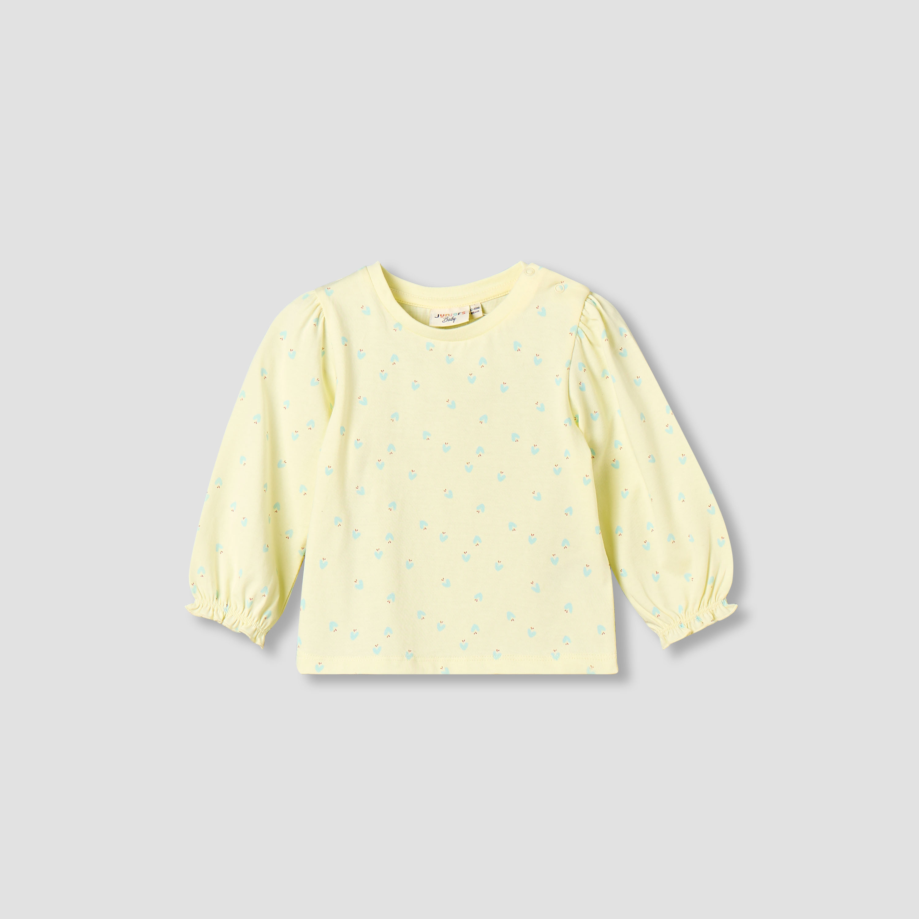 Juniors Crew Neck Long Sleeves T-shirt with Floral Print-baby-girls-clothing-tshirts-image-1