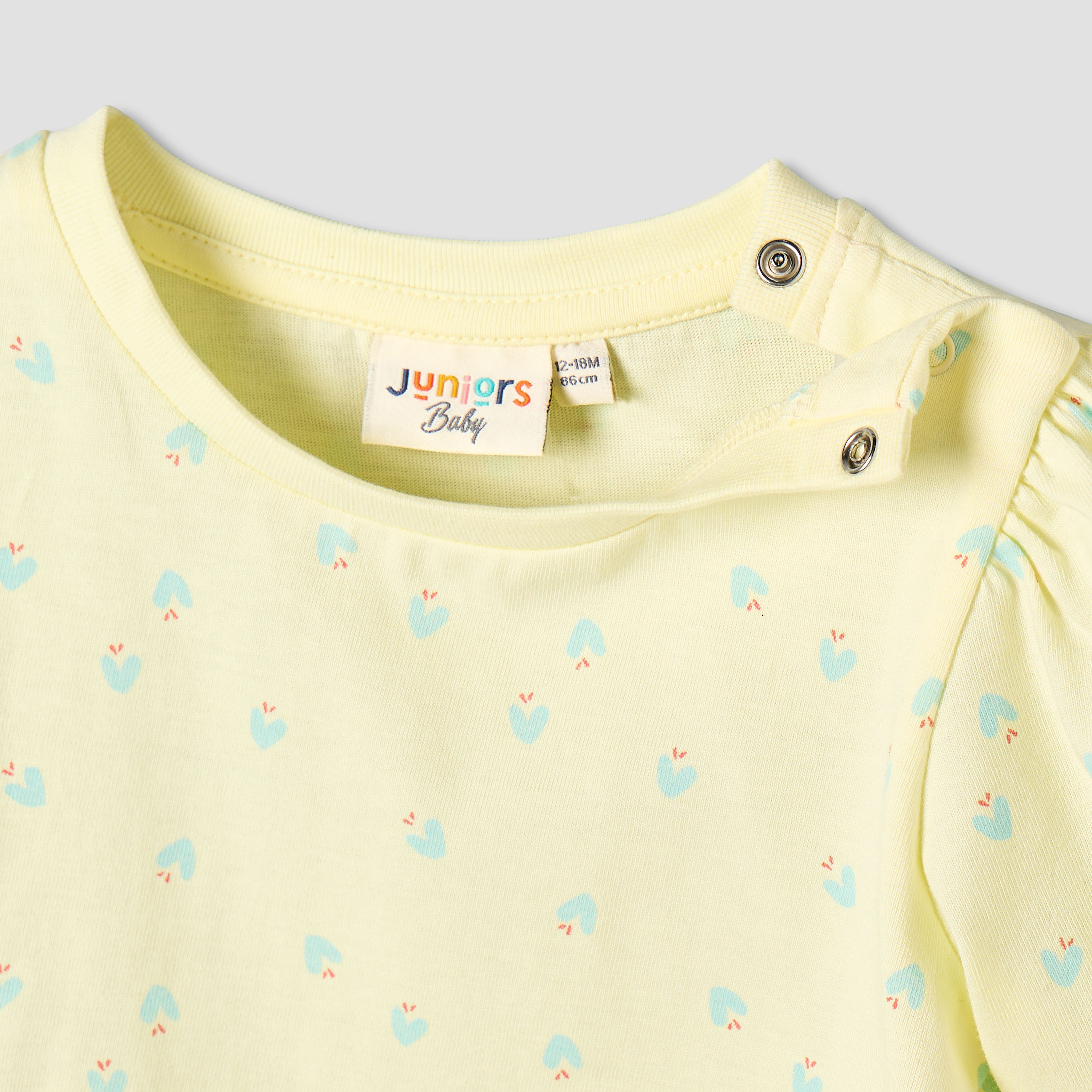 Juniors Crew Neck Long Sleeves T-shirt with Floral Print-baby-girls-clothing-tshirts-image-4