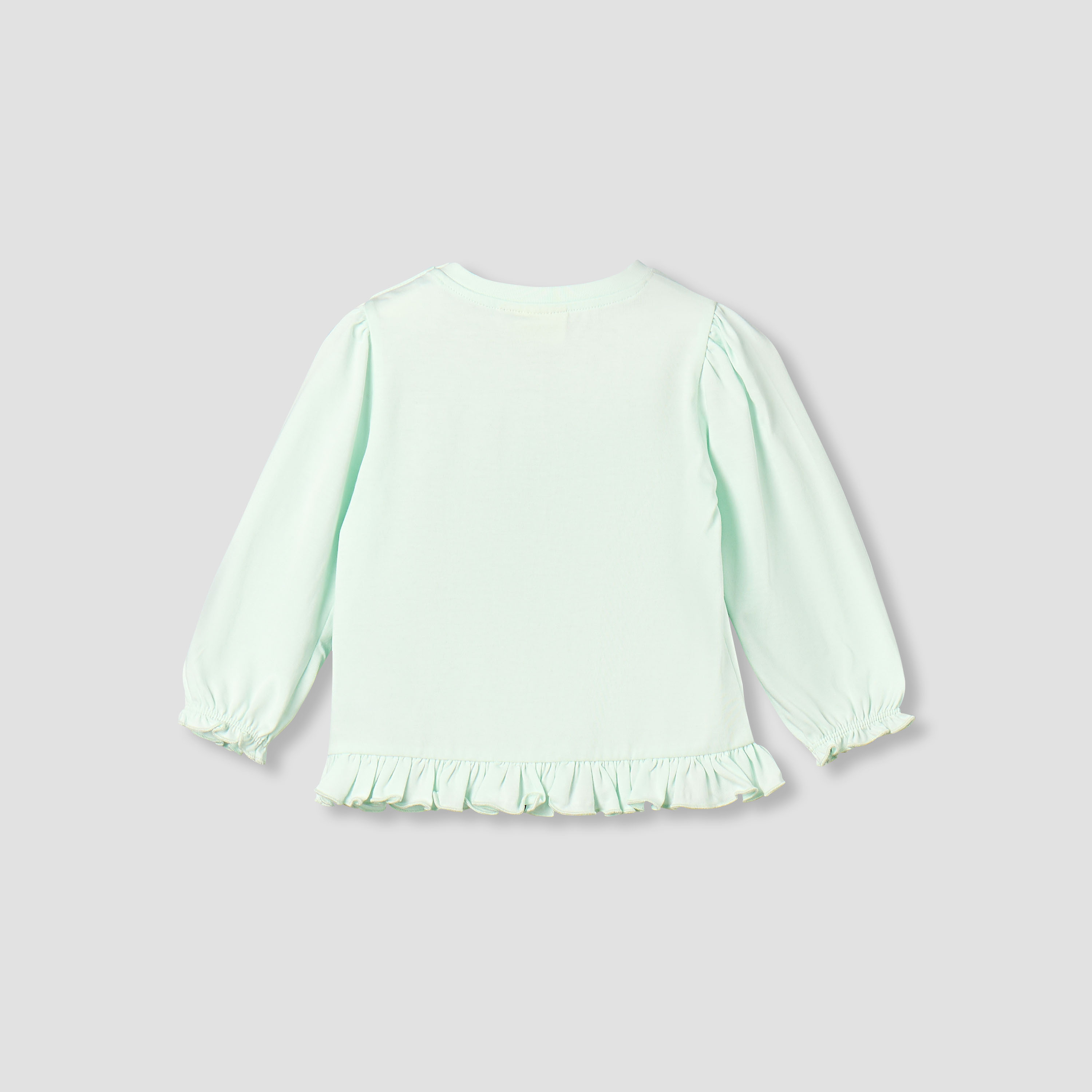 Juniors Crew Neck Long Sleeves T-shirt with Heart Applique-baby-girls-clothing-tshirts-image-2