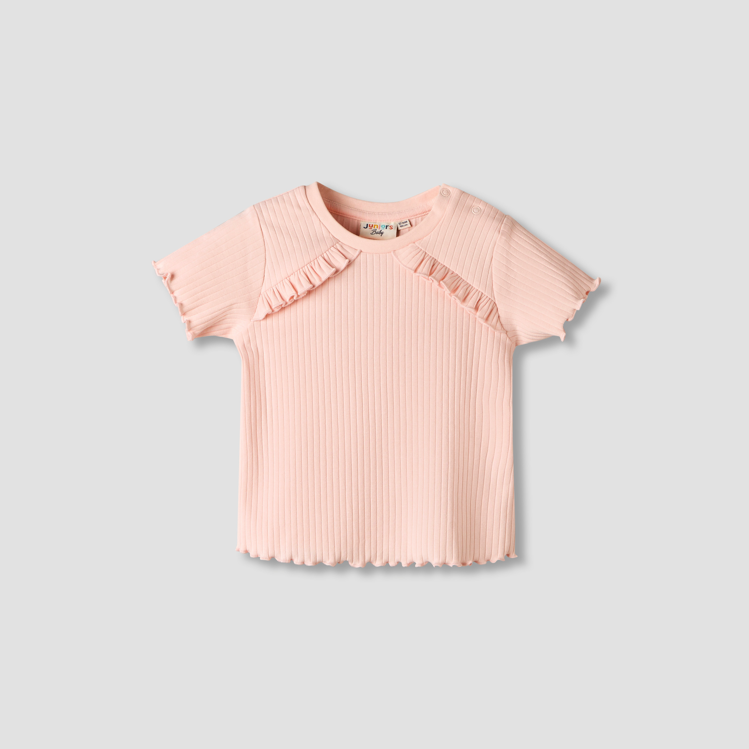 Pack of 2 Juniors Round Neck Short Sleeves T-shirt with Assorted Design-baby-girls-clothing-tshirts-image-5
