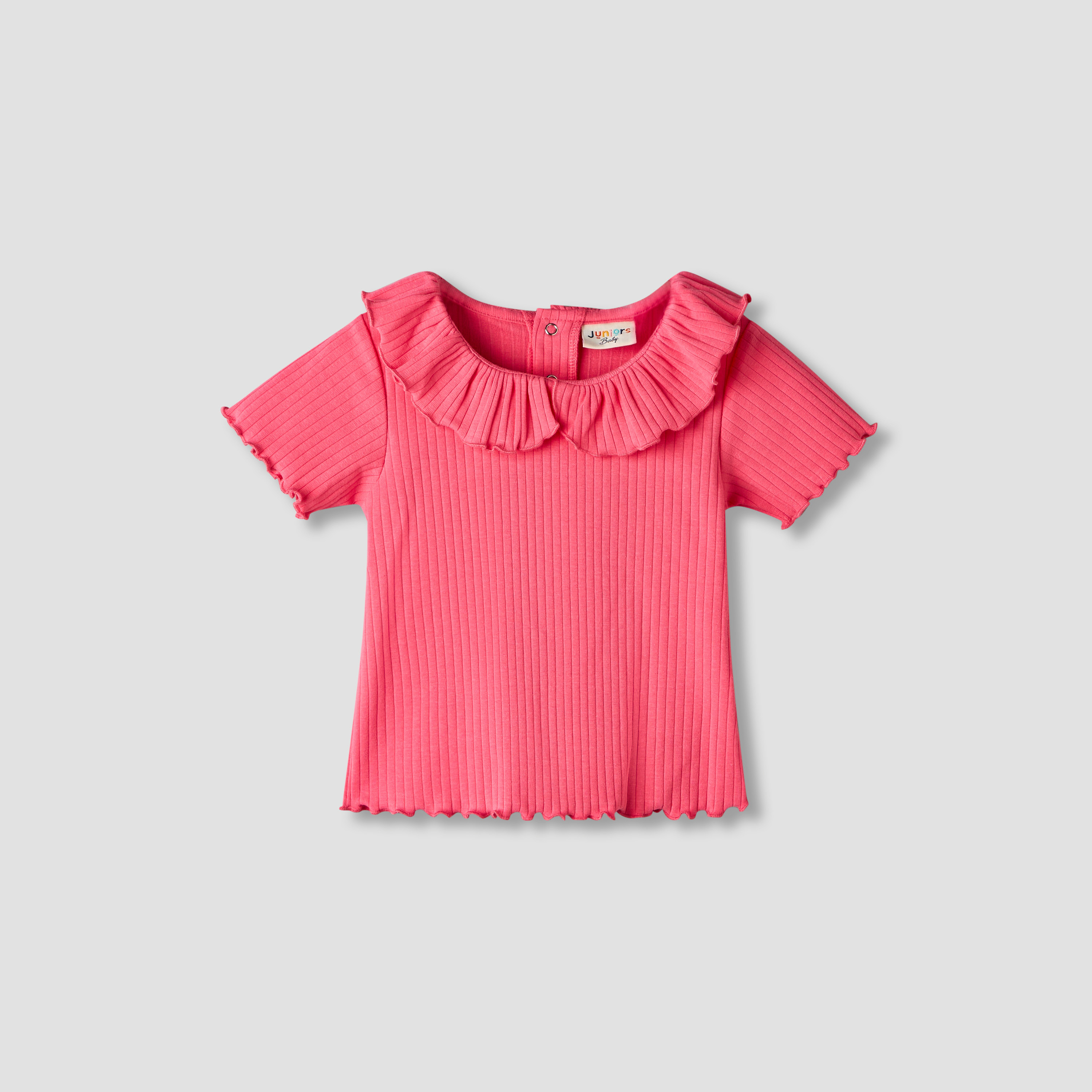 Pack of 3 Juniors Round Neck Short Sleeves T-shirt with Assorted Design-baby-girls-clothing-tshirts-image-3