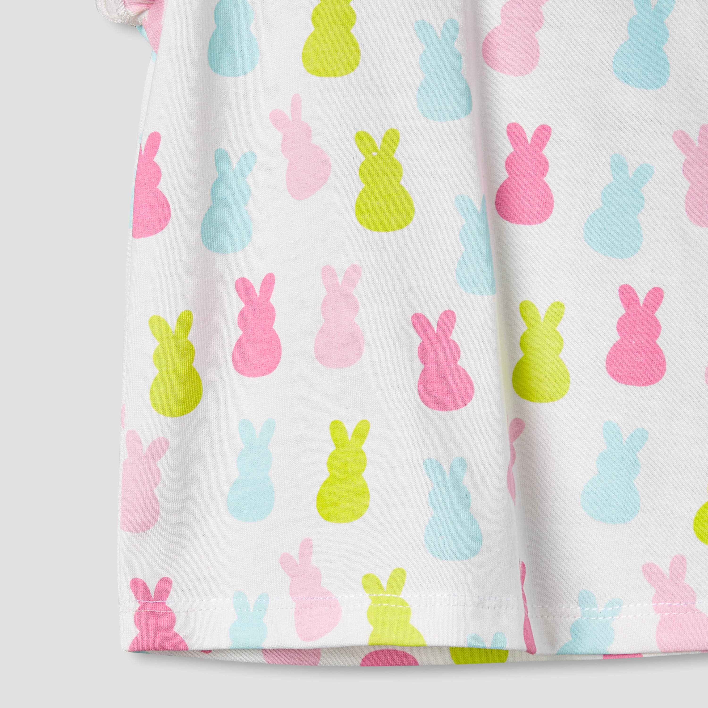 Juniors Round Neck Cap Sleeves T-shirt with Bunny Print-baby-girls-clothing-tshirts-image-5