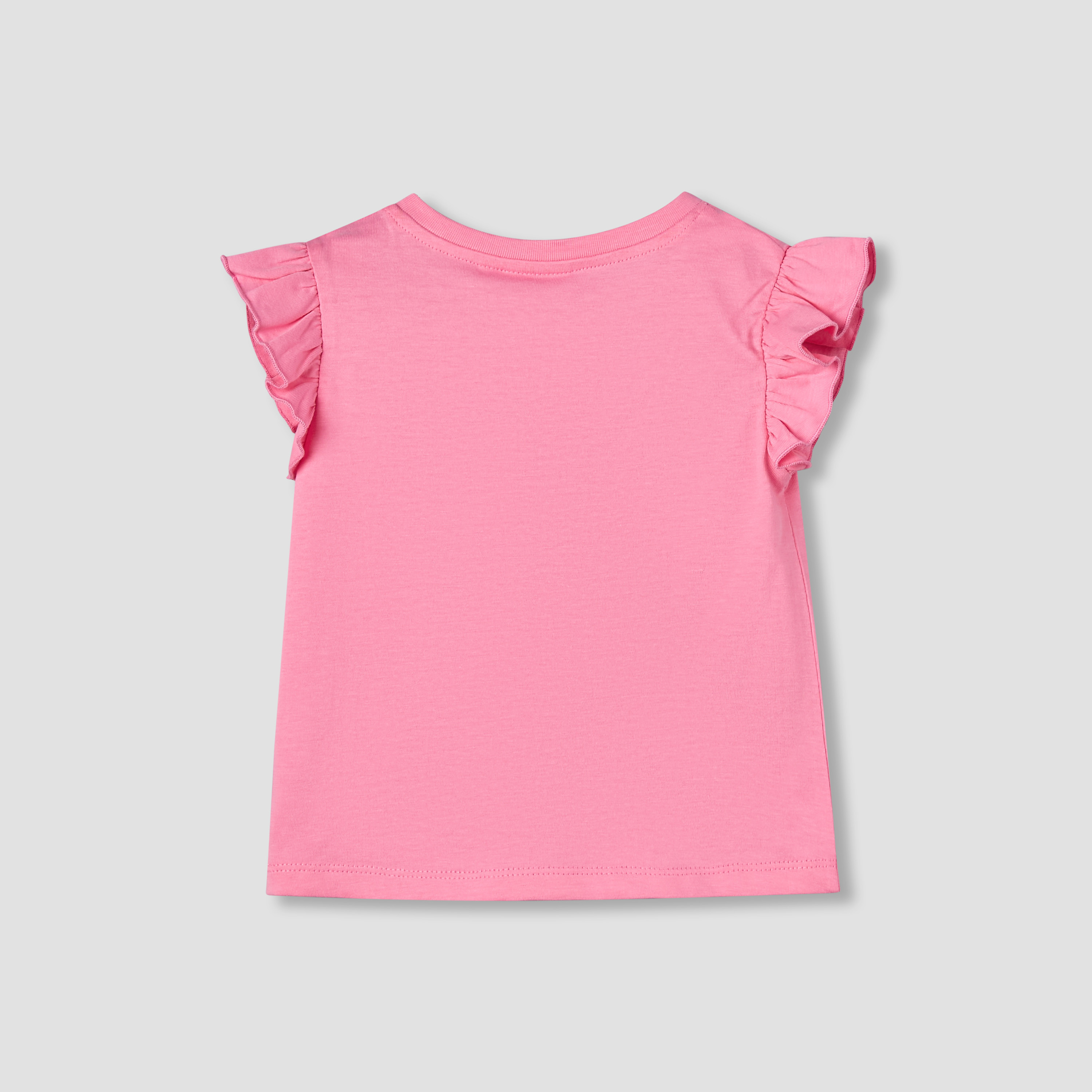Juniors Round Neck Cap Sleeves T-shirt with Bunny Print-baby-girls-clothing-tshirts-image-3