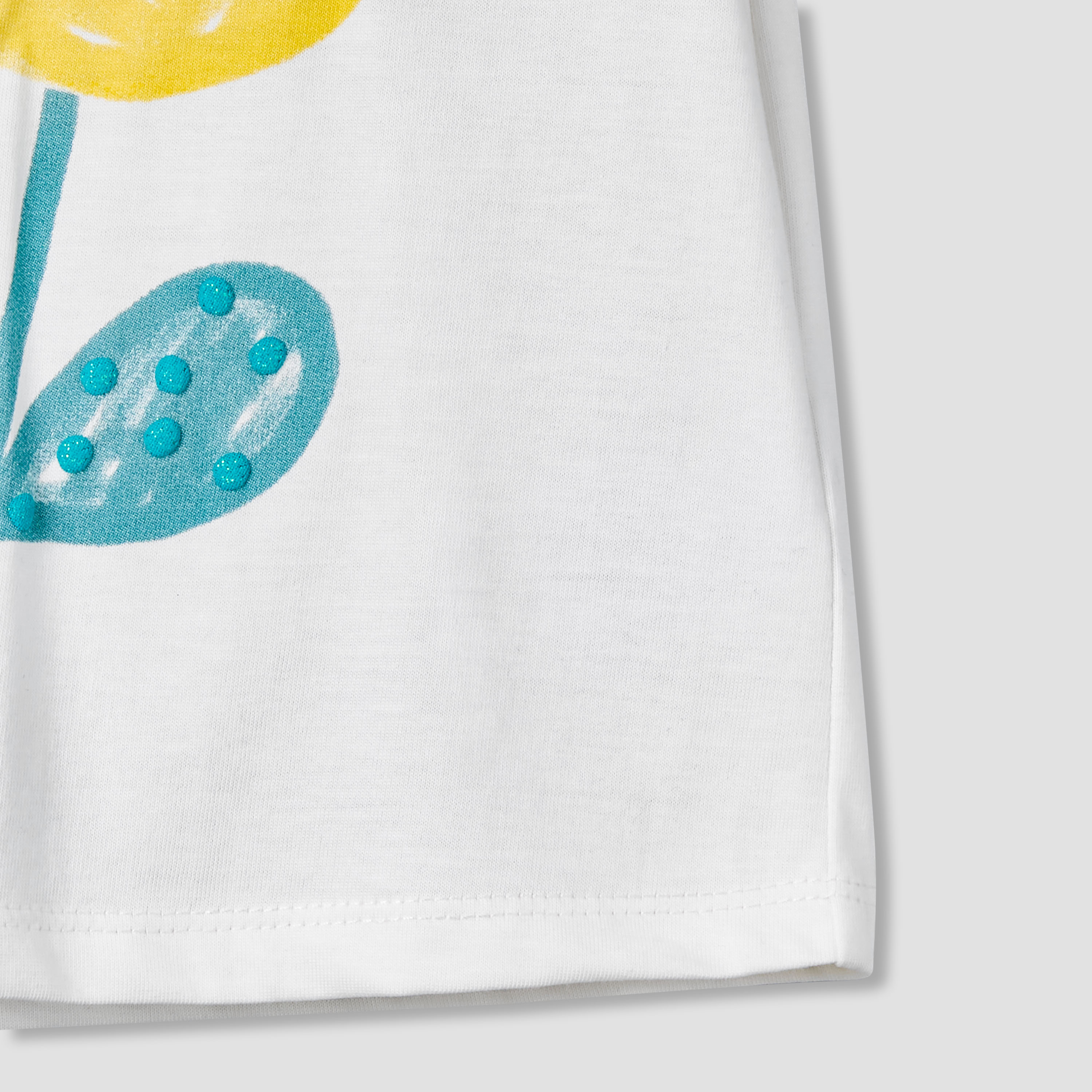 Juniors Round Neck Cap Sleeves T-shirt with Bunny Print-baby-girls-clothing-tshirts-image-5