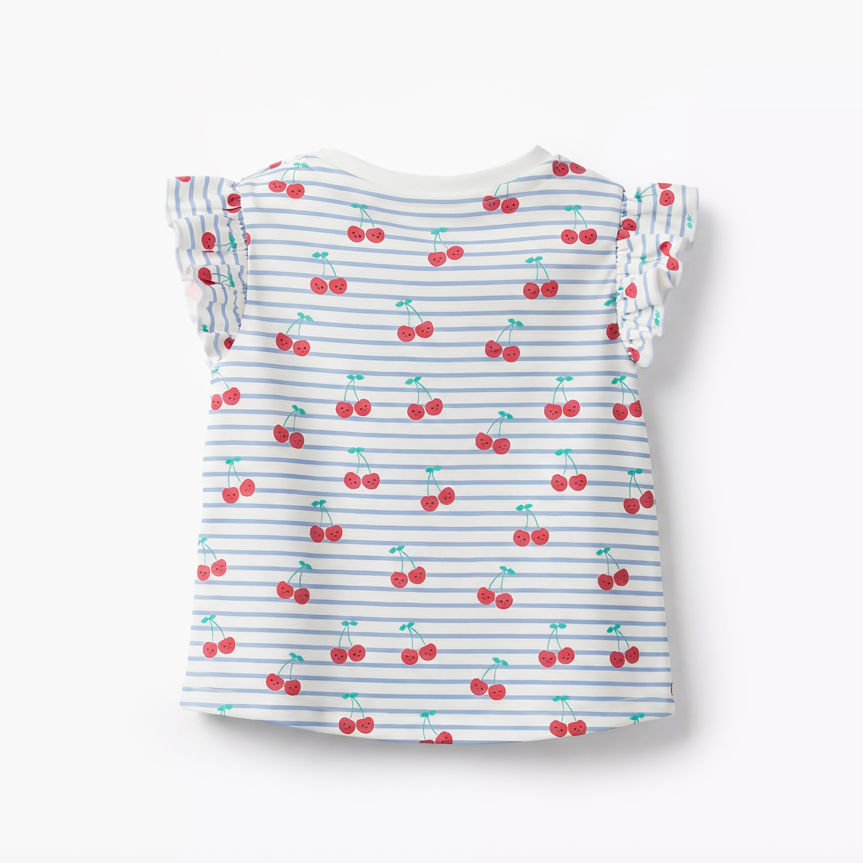 Juniors Crew Neck Sleeveless T-shirt with Cherry Print-baby-girls-clothing-tshirts-image-3