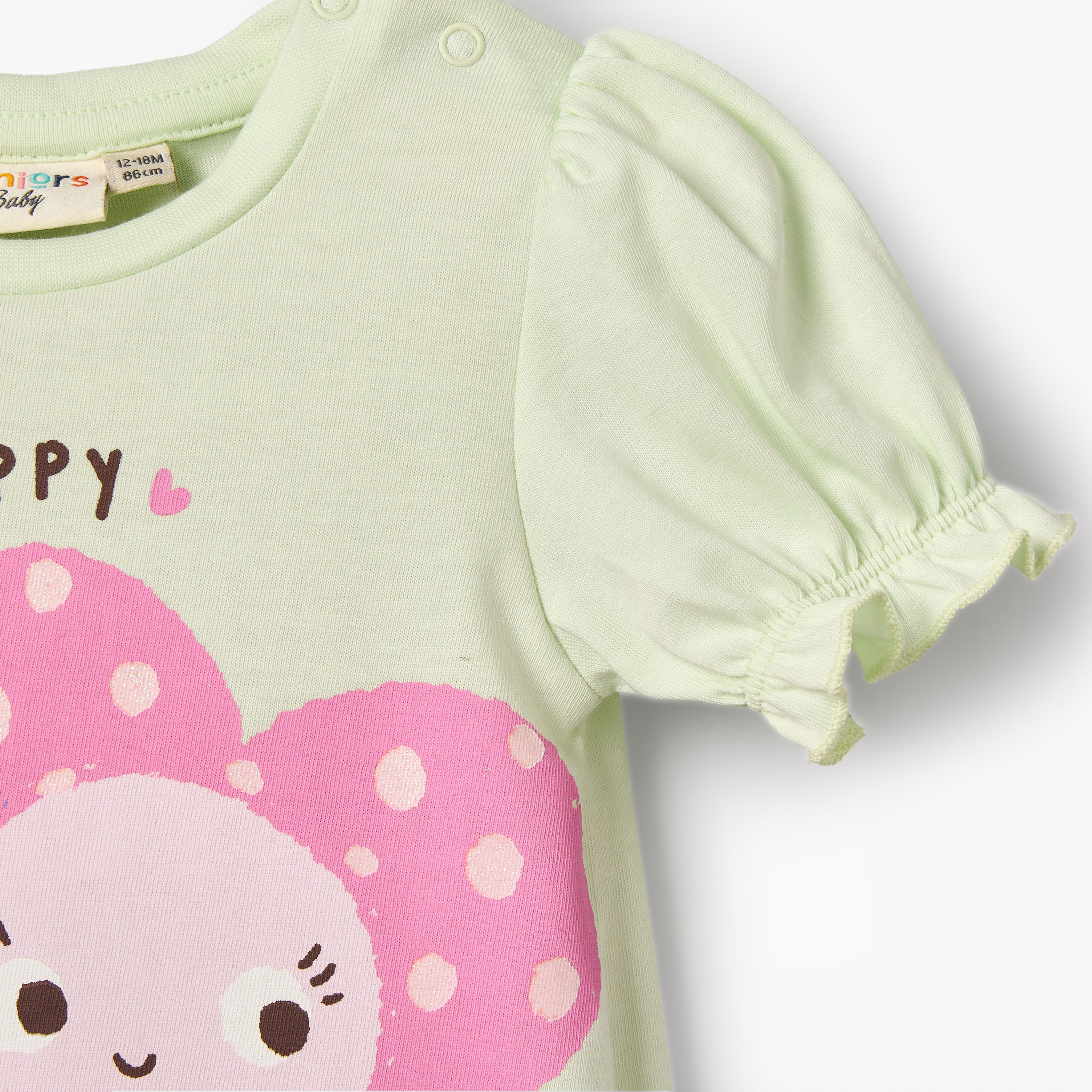Pack of 2 Juniors Crew Neck Short Sleeve T-shirt with Floral Print-baby-girls-clothing-tshirts-image-5