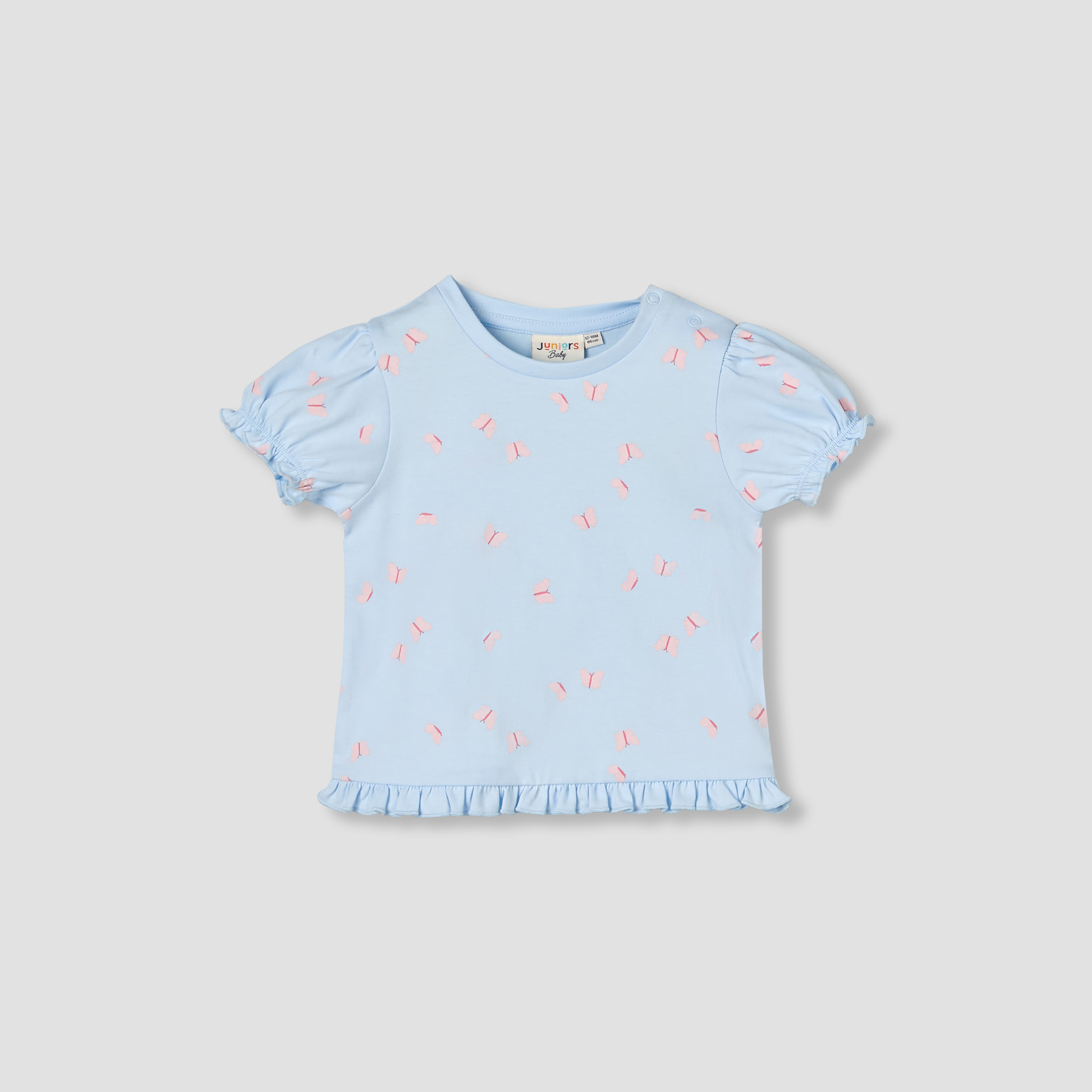 Pack of 2 Juniors Round Neck Short Sleeve T-shirt with Print-baby-girls-clothing-tshirts-image-4