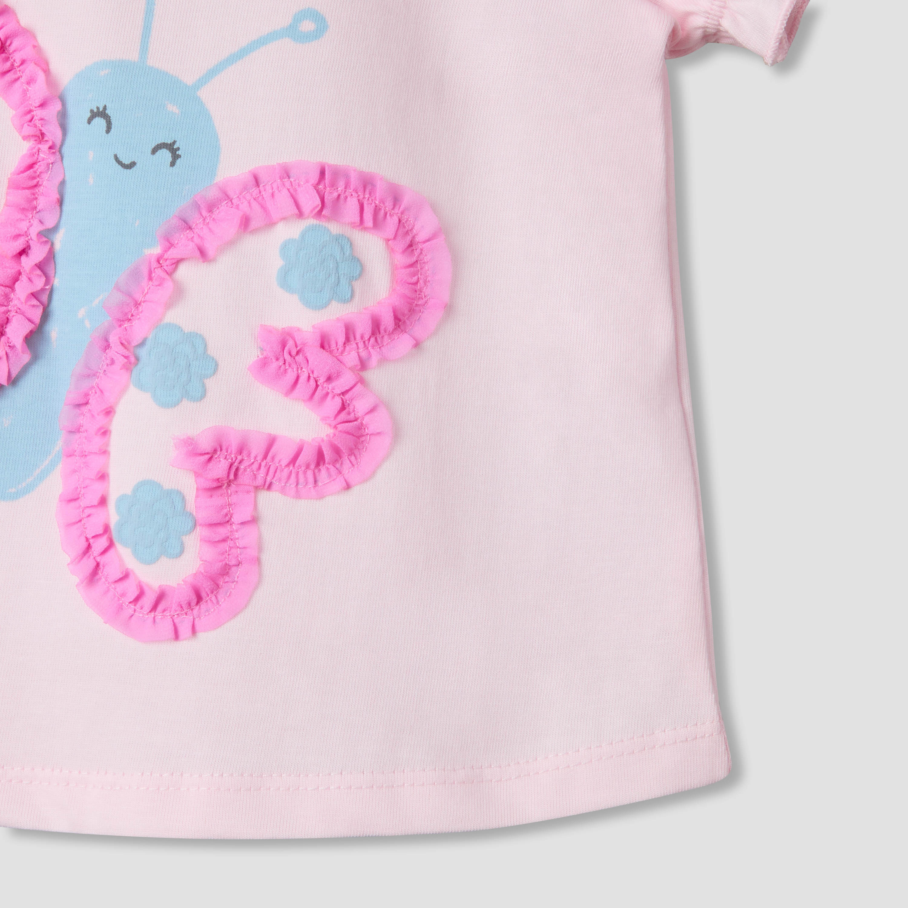 Pack of 2 Juniors Crew Neck Short Sleeves T-shirt with Assorted Design-baby-girls-clothing-tshirts-image-6